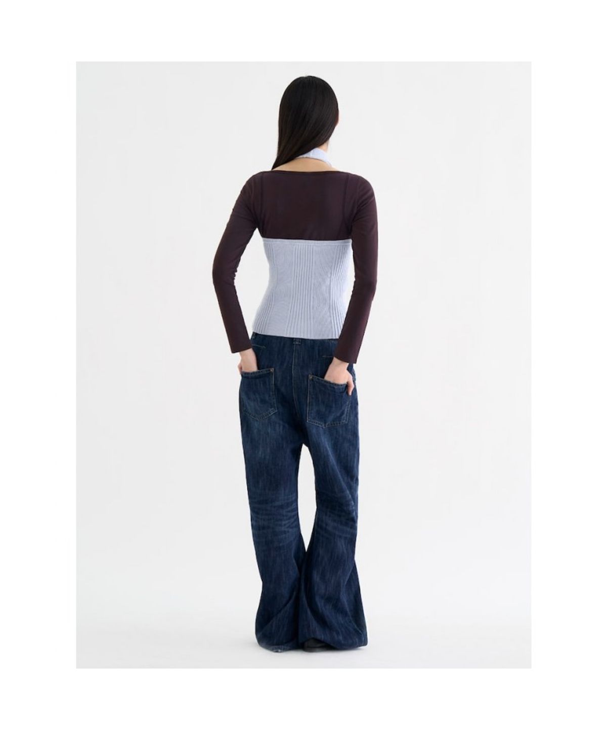 앙개(ANGGAE) Low Crotch Denim  Blue