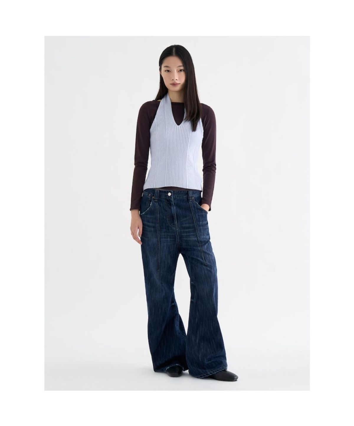 앙개(ANGGAE) Low Crotch Denim  Blue