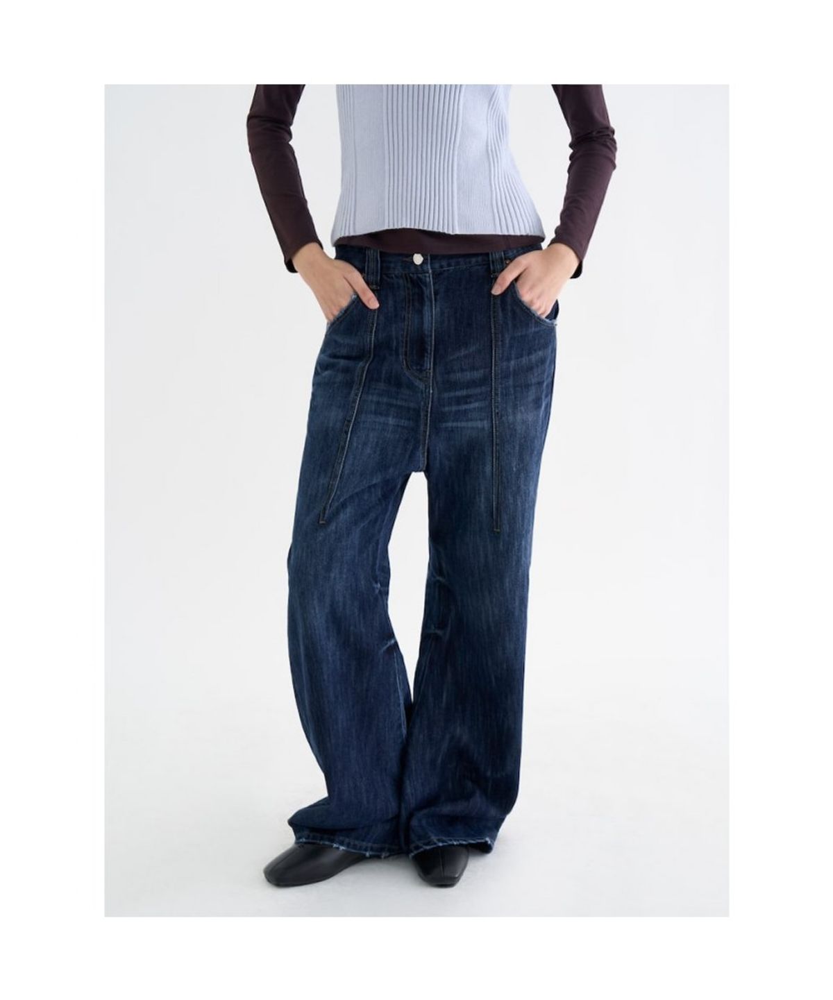 앙개(ANGGAE) Low Crotch Denim  Blue