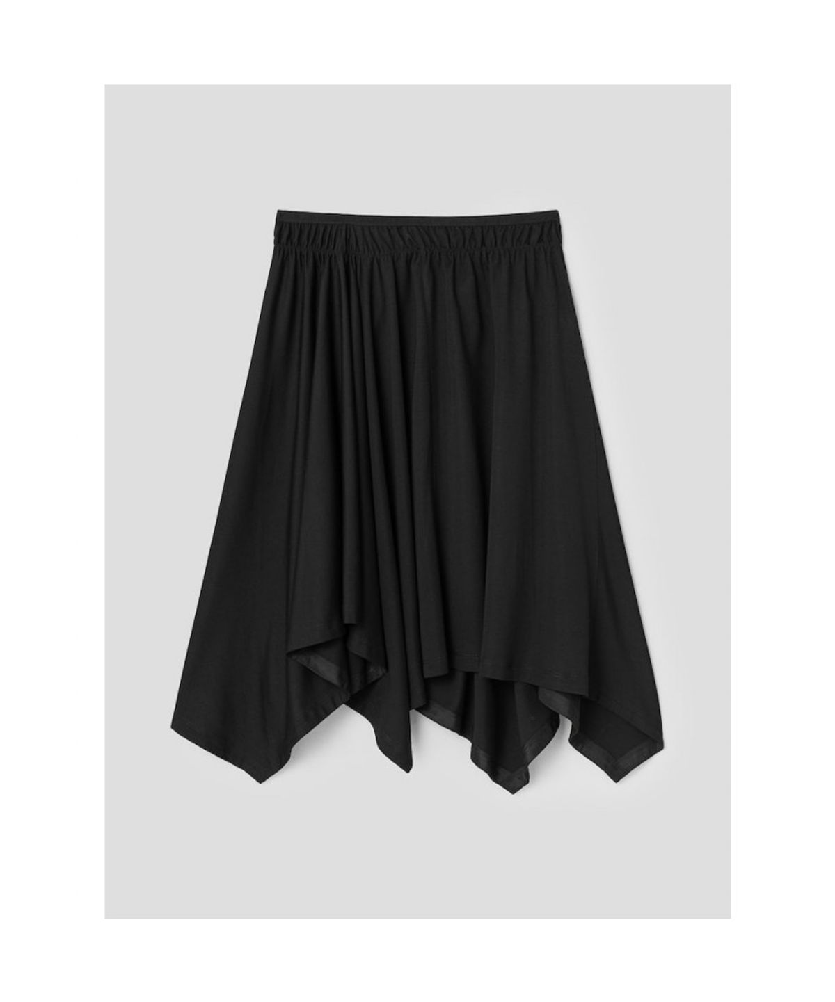앙개(ANGGAE) Unbalanced Jersey Skirt  Black
