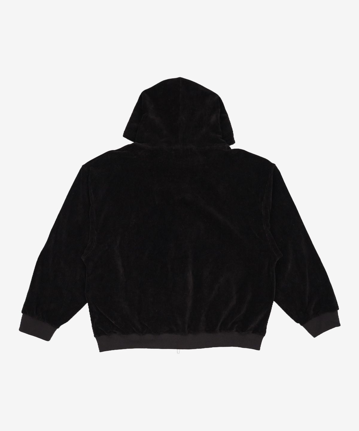 우알롱(WOOALONG) Velour corduroy hood zip-up - BLACK L