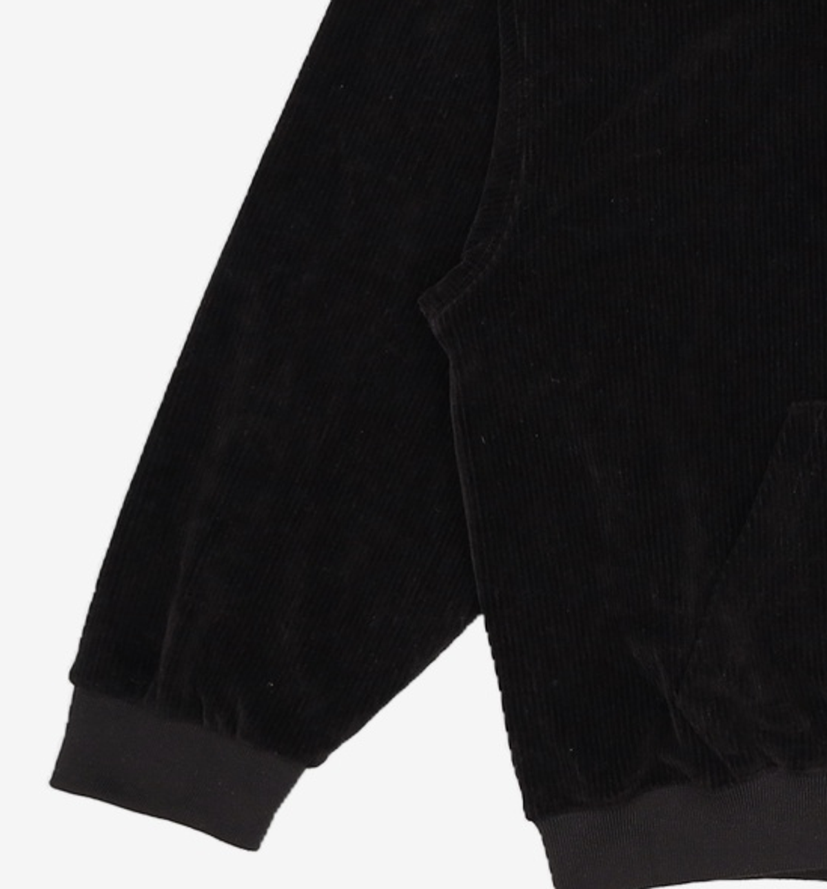 우알롱(WOOALONG) Velour corduroy hood zip-up - BLACK L