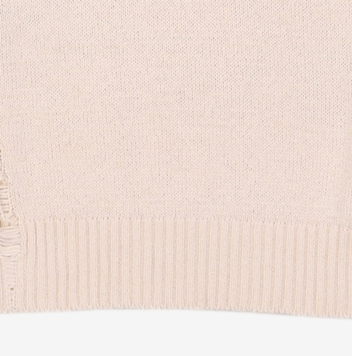 메종미네드(MAISON MINED) DAMAGE SITE KNIT HALF SHIRTS IVORY S