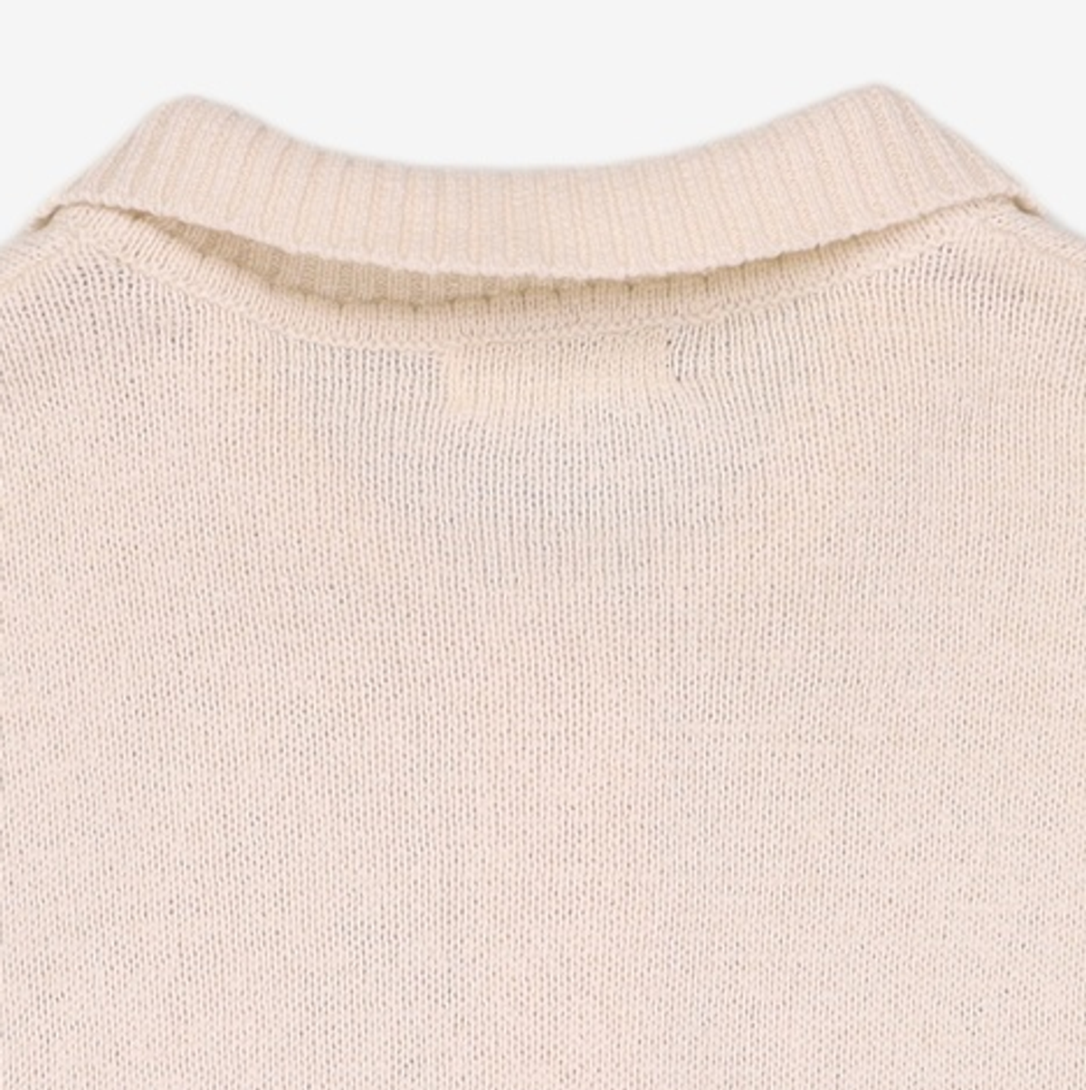 메종미네드(MAISON MINED) DAMAGE SITE KNIT HALF SHIRTS IVORY S