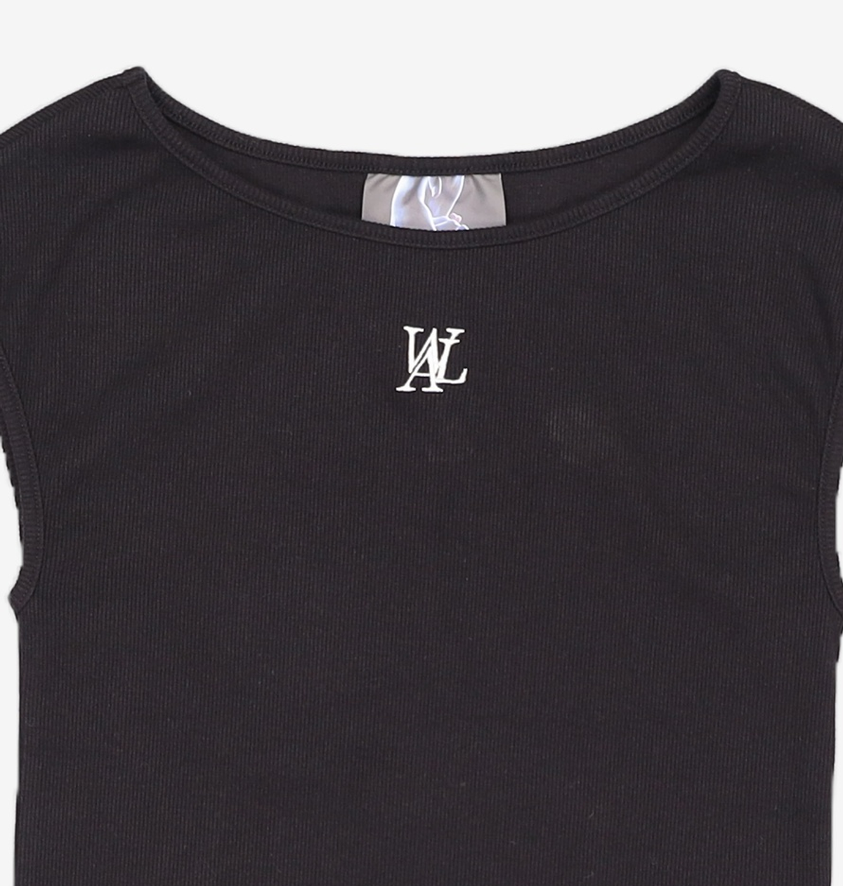 우알롱(WOOALONG) Signature logo boat neck sleeveless - BLACK S