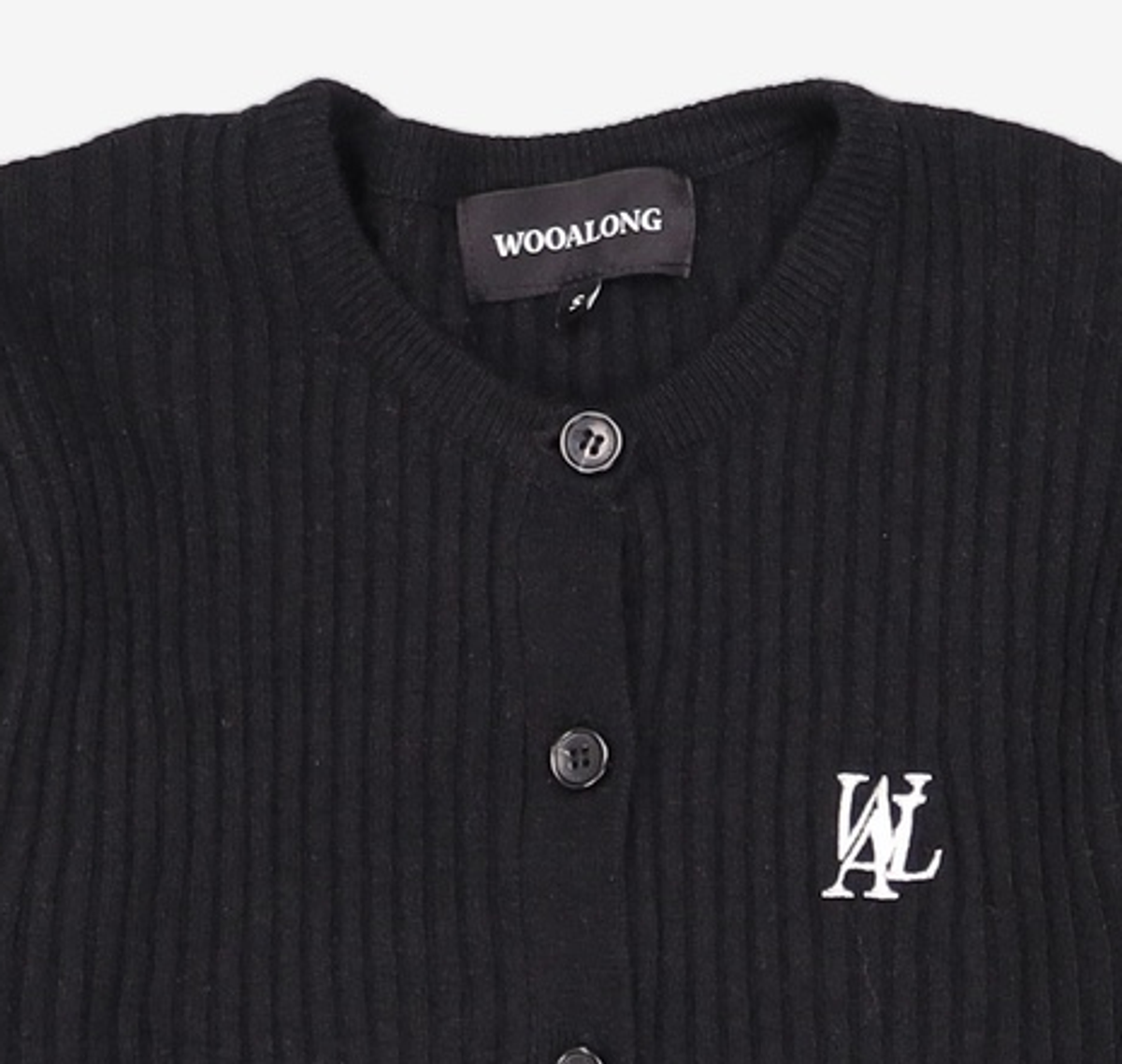 우알롱(WOOALONG) Signature slim basic crop cardigan - OAT MEAL S