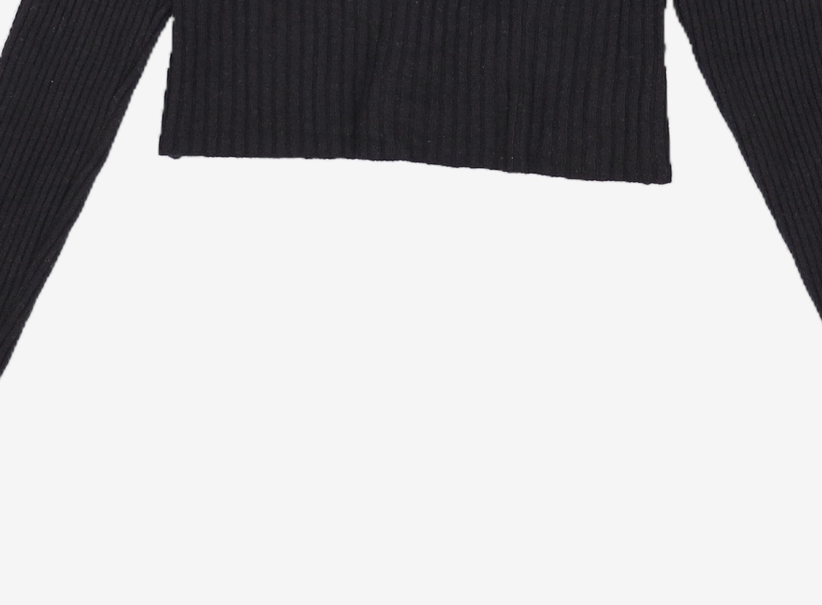 우알롱(WOOALONG) Signature slim basic crop cardigan - OAT MEAL S