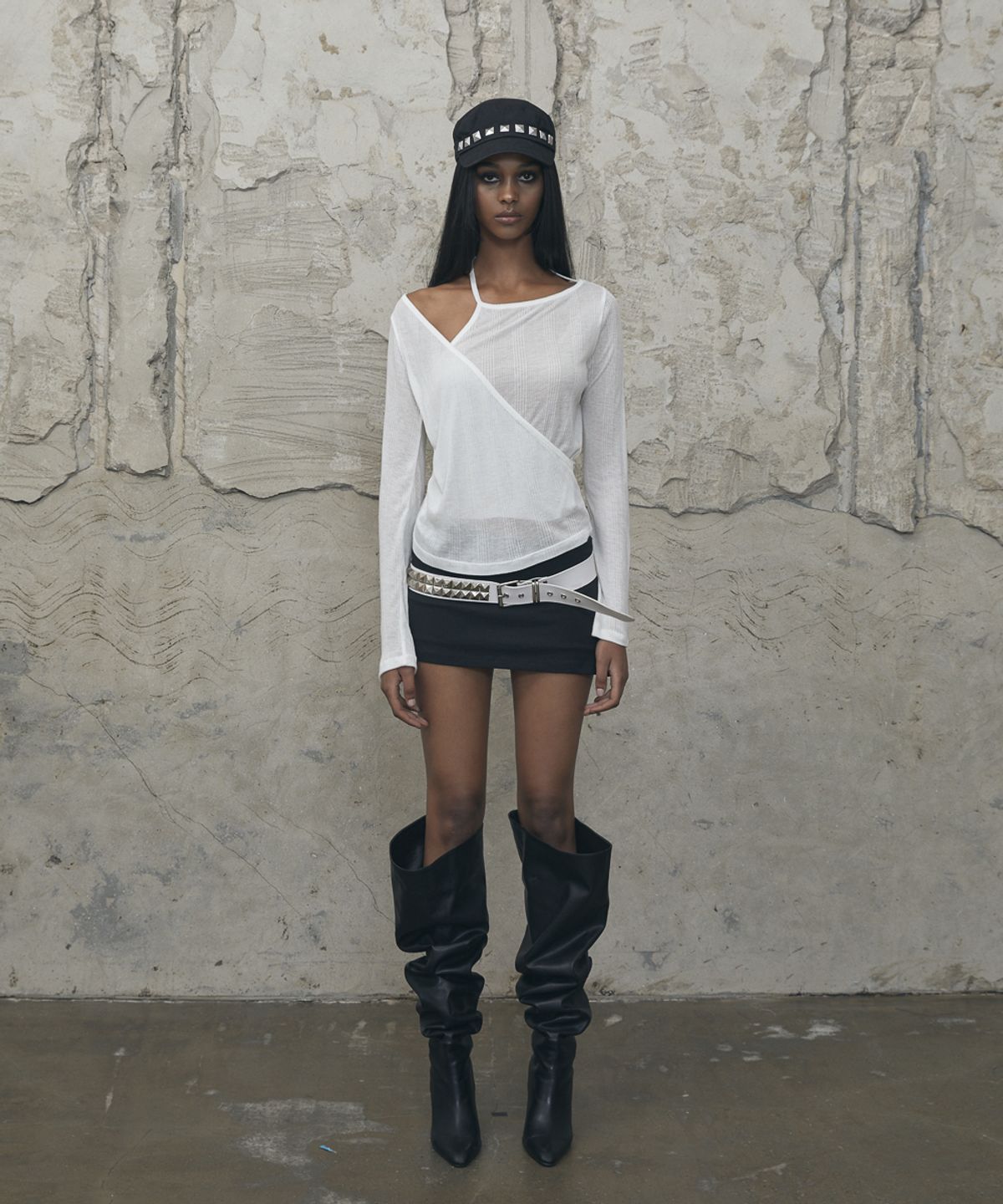 분트(VOONT) Wrap Halter Wool Long Sleeve (IVORY)