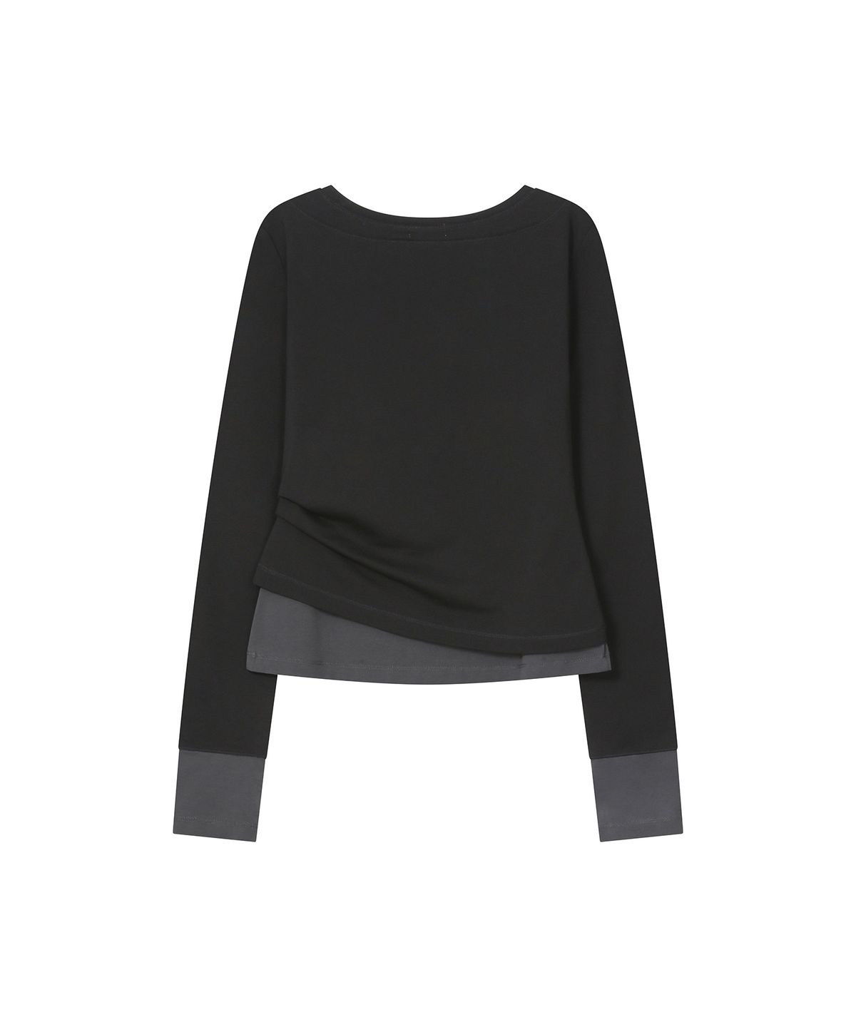미세키서울(MISEKI SEOUL) Asymmetric contrast long sleeve BLACK
