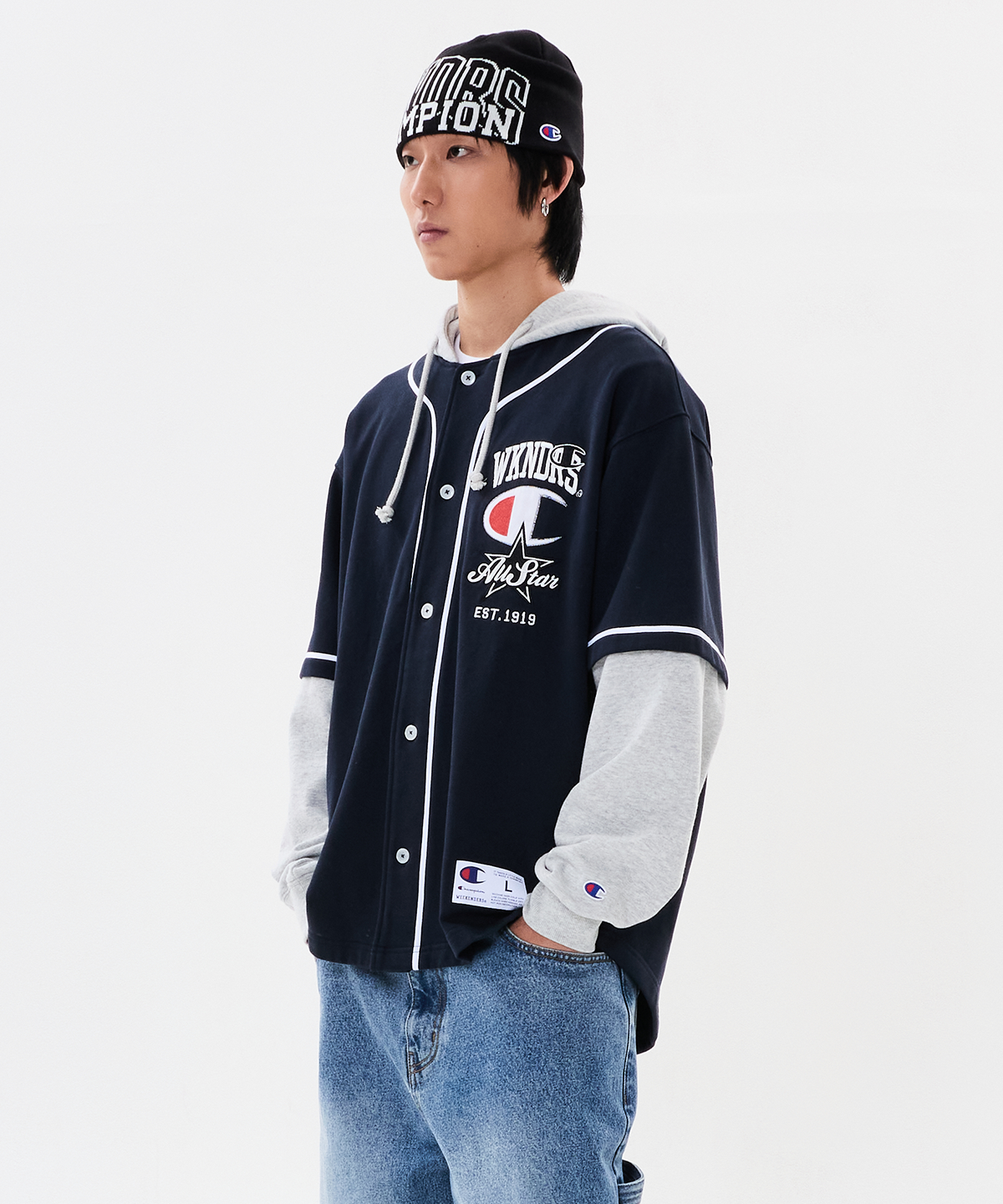 위캔더스(WKNDRS) WKNDRS x CHAMPION BEANIE (BLACK)