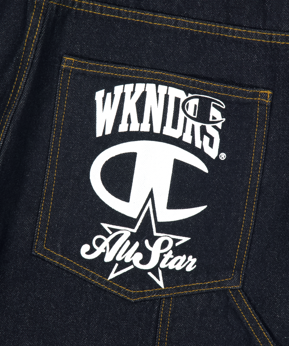 위캔더스(WKNDRS) WKNDRS x CHAMPION CARPENTER DENIM PANTS (D.BLUE)