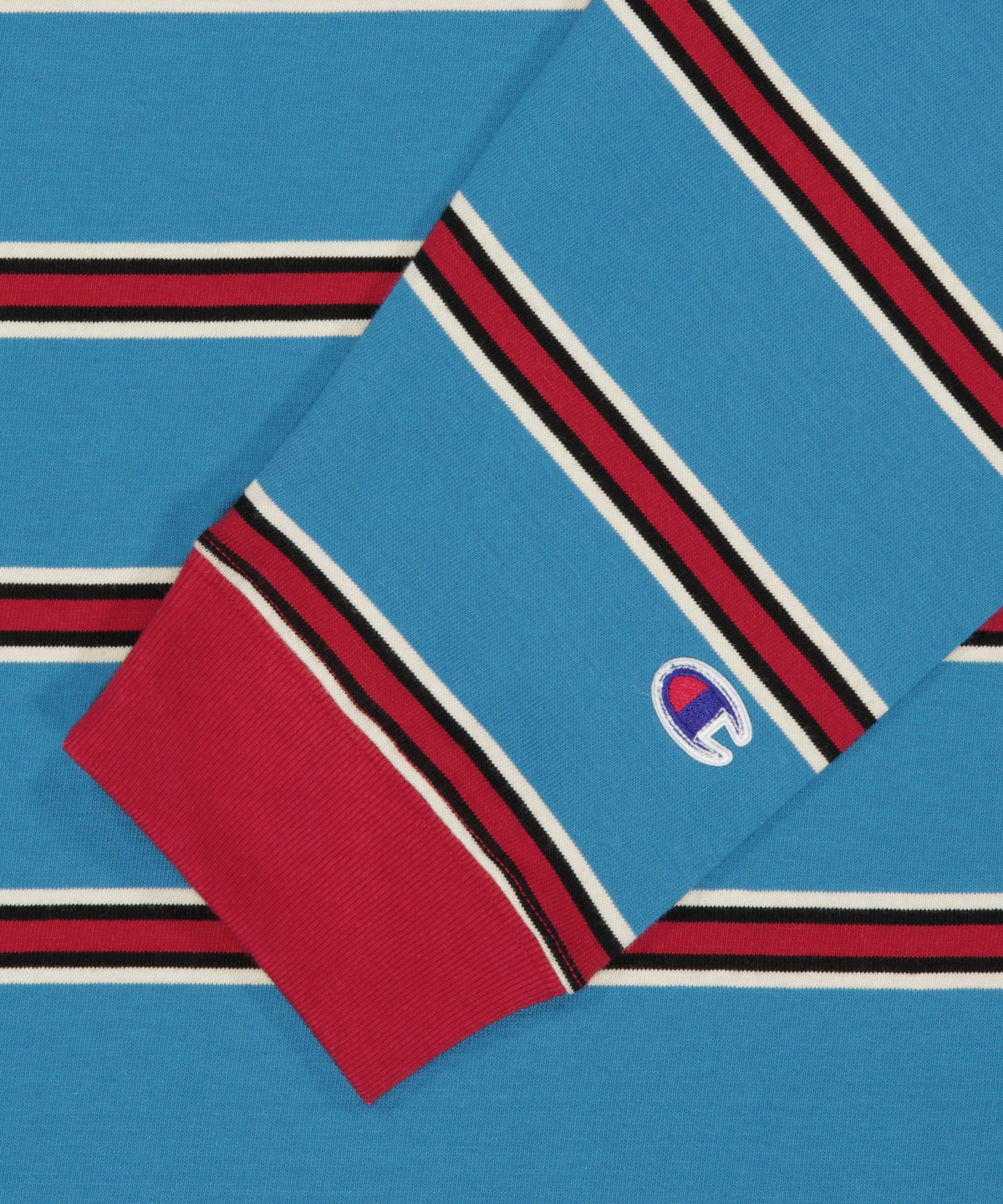 위캔더스(WKNDRS) WKNDRS x CHAMPION STRIPED LS T-SHIRT (BLUE)