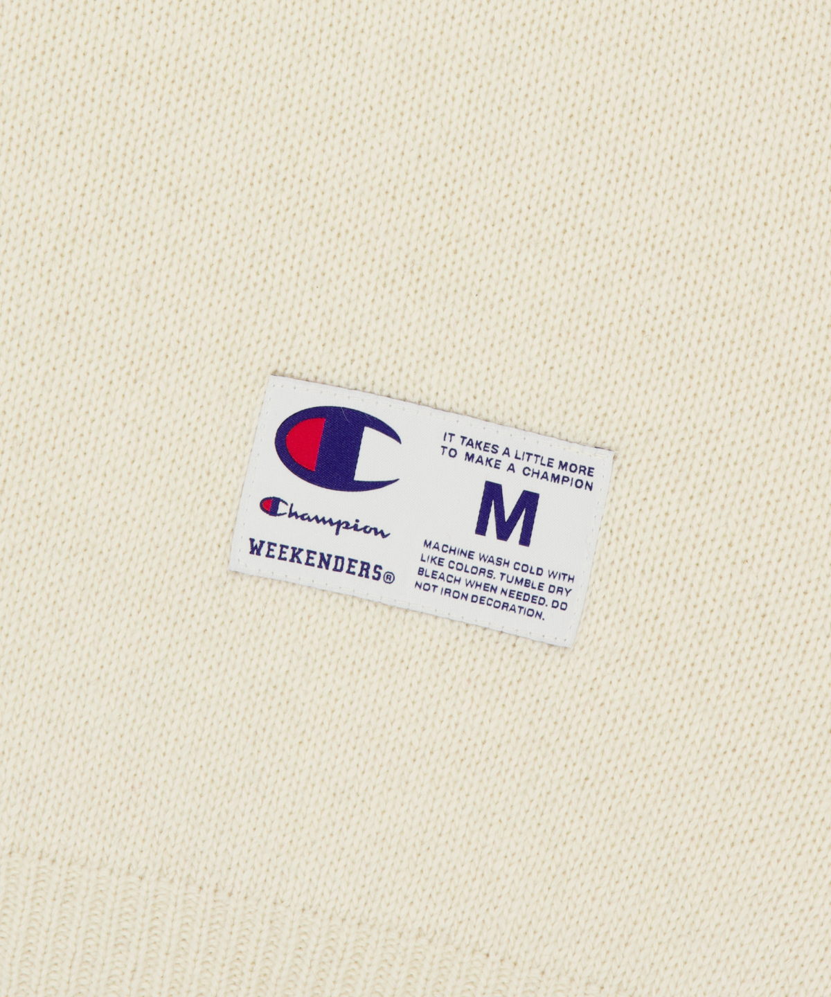 위캔더스(WKNDRS) WKNDRS x CHAMPION CLASSIC HALF-ZIP SWEATER (IVORY)