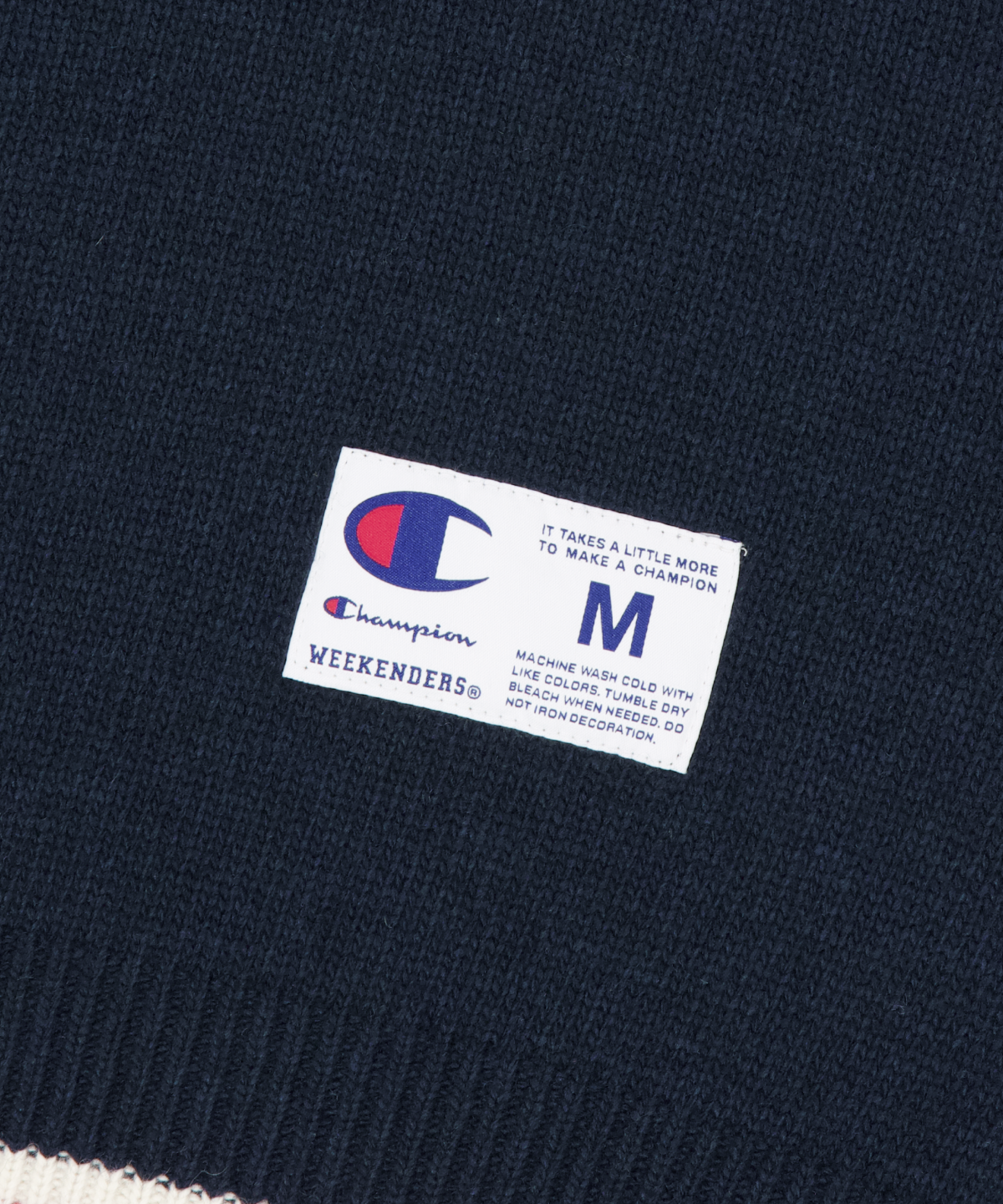 위캔더스(WKNDRS) WKNDRS x CHAMPION CLASSIC HALF-ZIP SWEATER (NAVY)