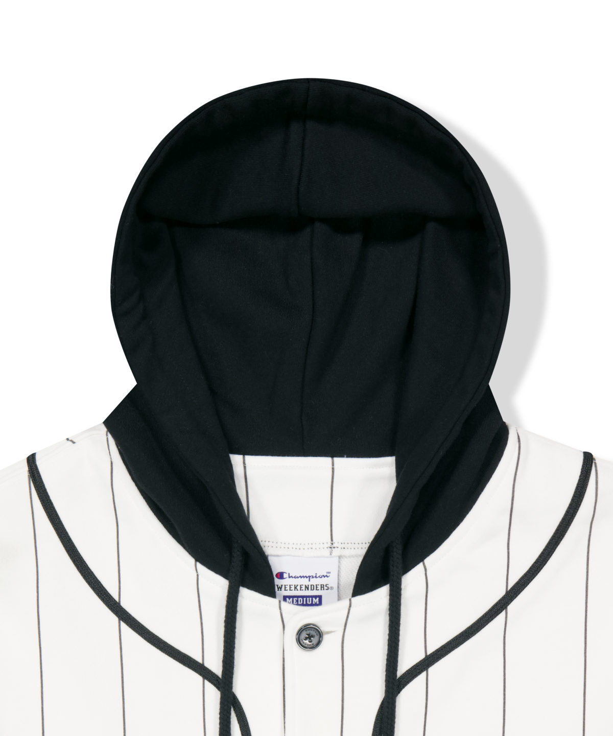 위캔더스(WKNDRS) WKNDRS x CHAMPION LAYERED BASEBALL SHIRT JK (WHITE)