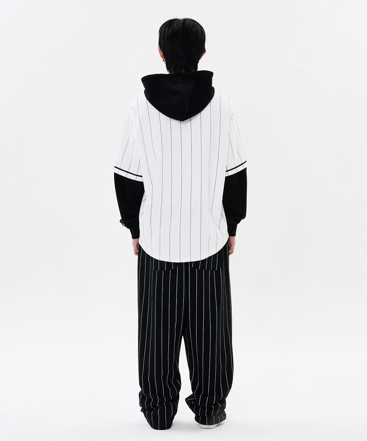 위캔더스(WKNDRS) WKNDRS x CHAMPION LAYERED BASEBALL SHIRT JK (WHITE)