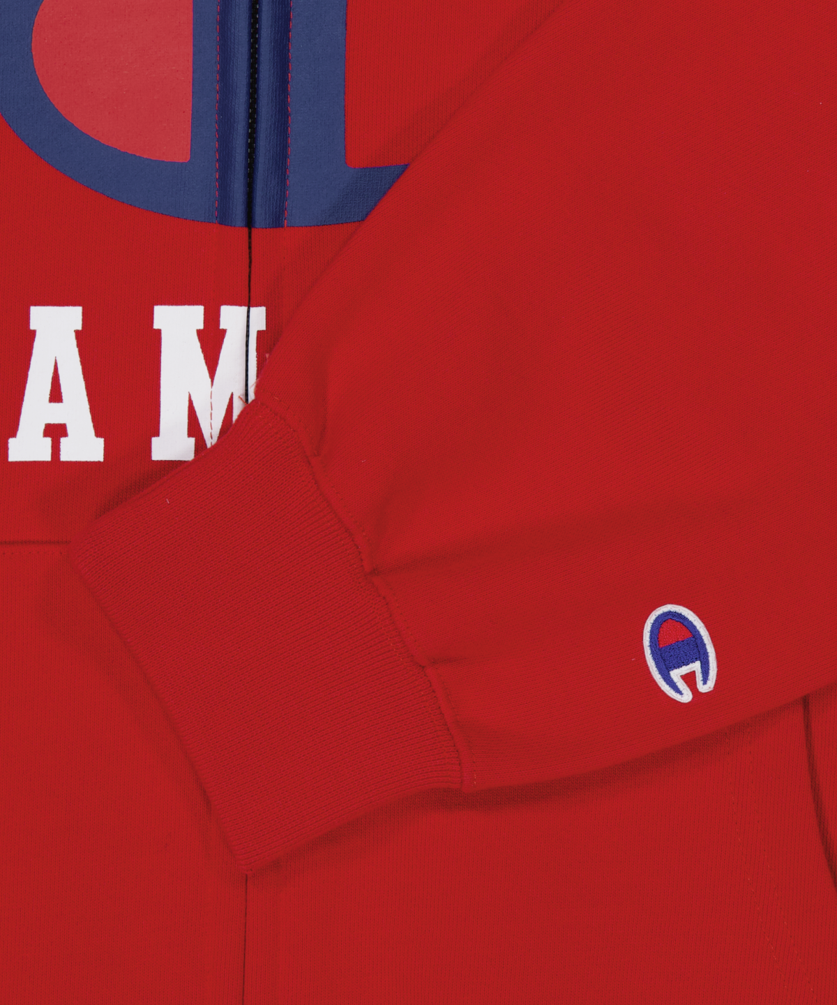 위캔더스(WKNDRS) WKNDRS x CHAMPION LOGO ZIP-UP HOODIE (RED)