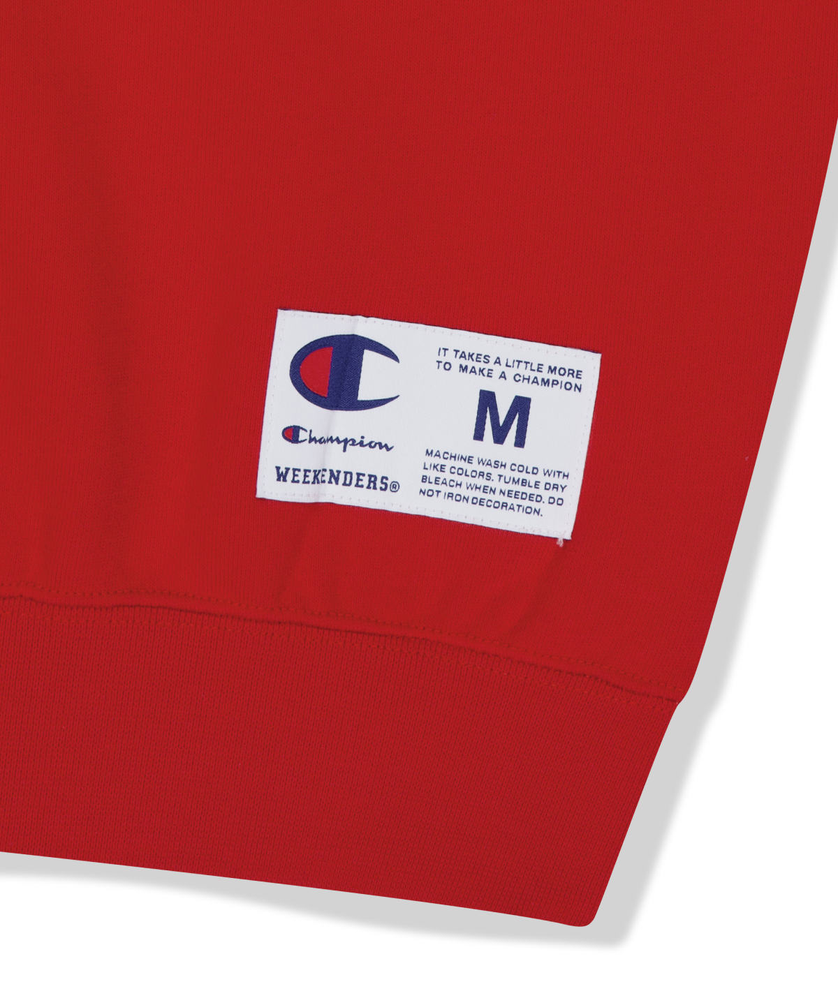위캔더스(WKNDRS) WKNDRS x CHAMPION LOGO ZIP-UP HOODIE (RED)