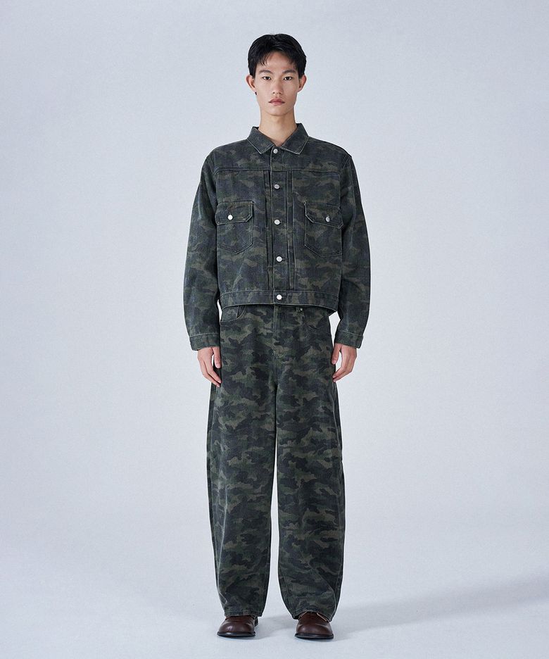 카모 데님 팬츠 자켓 셋업 세트[KAKI CAMO]_SET0282