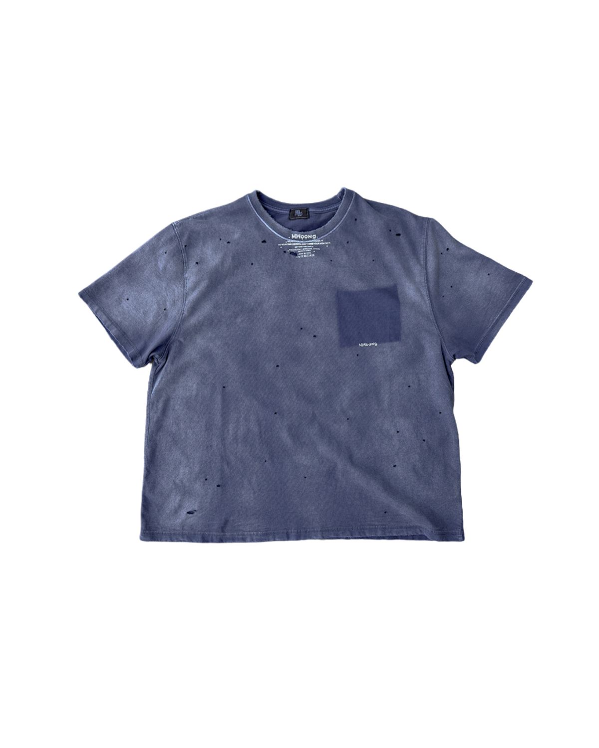 뭉(MWOONG) Fade out fake pocket tee navy