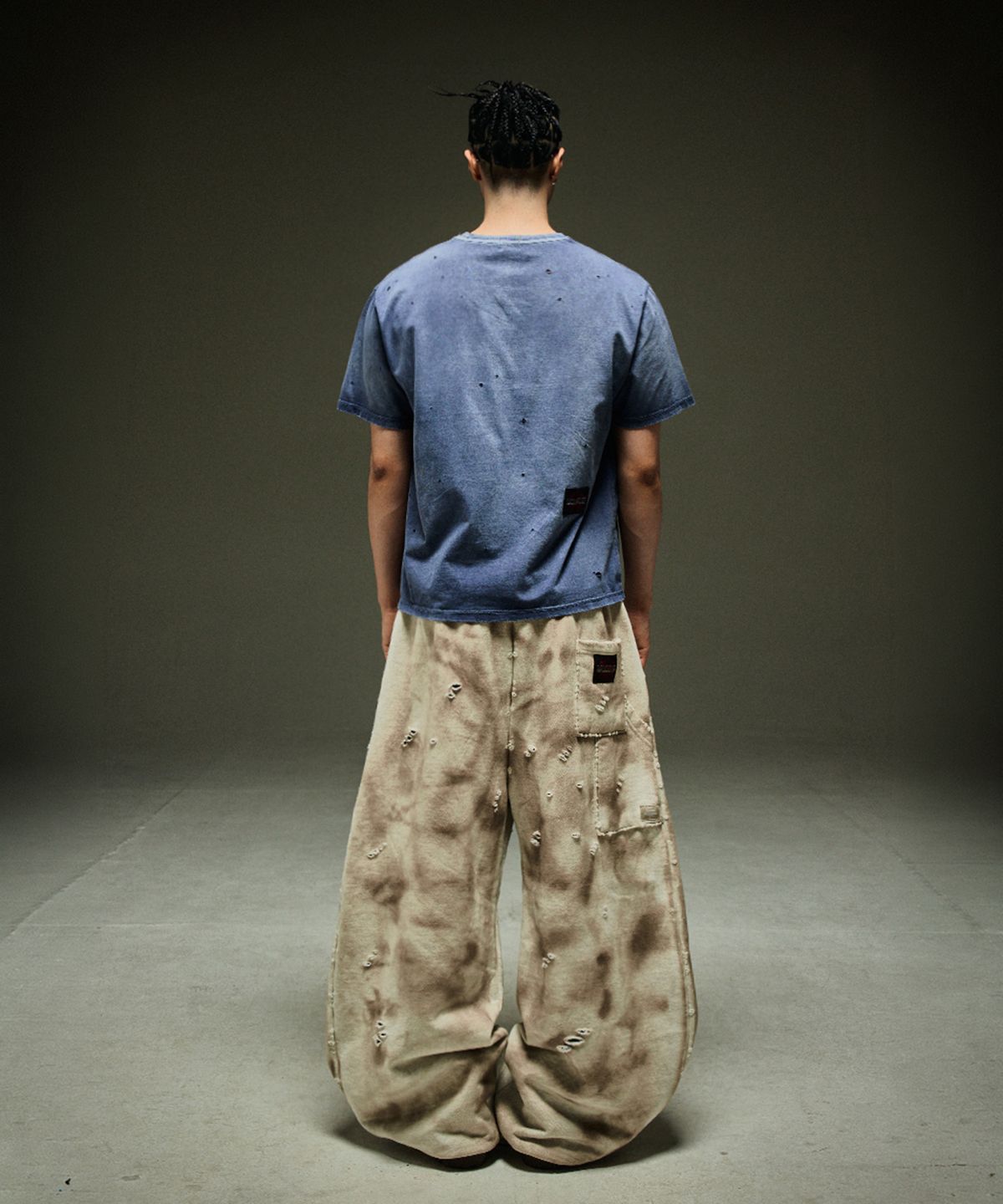 뭉(MWOONG) Fade out fake pocket tee navy