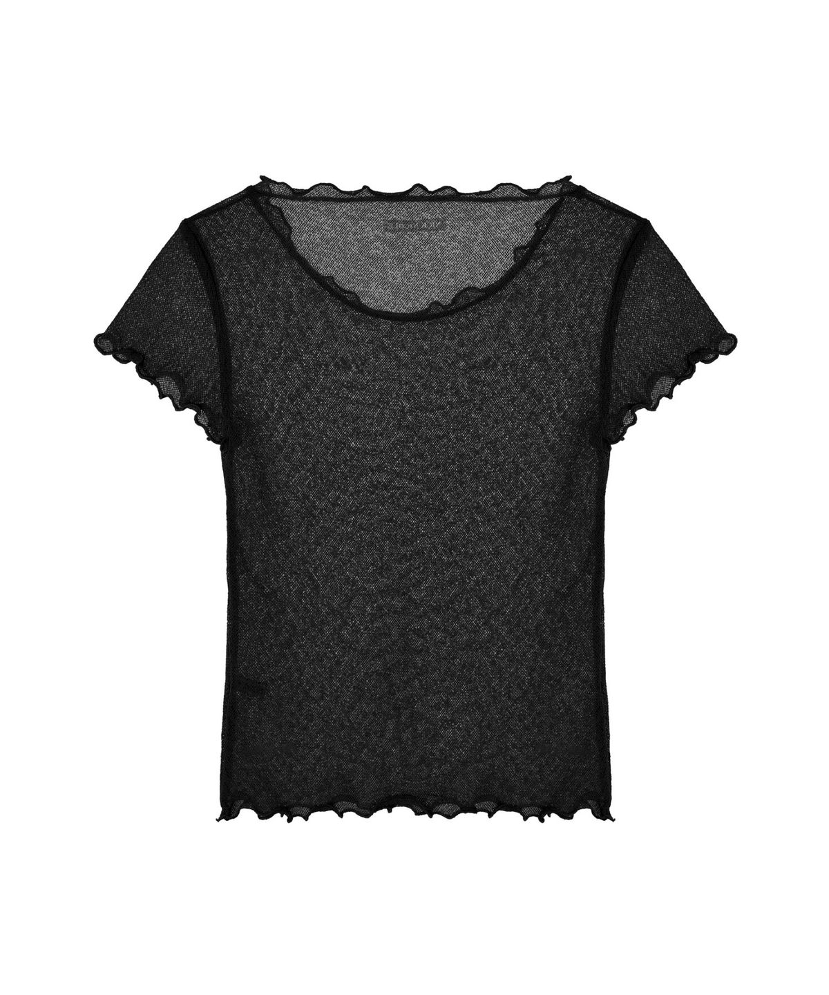 닉앤니콜(NICK&NICOLE) MESH HALF SLEEVE TOP_BLACK