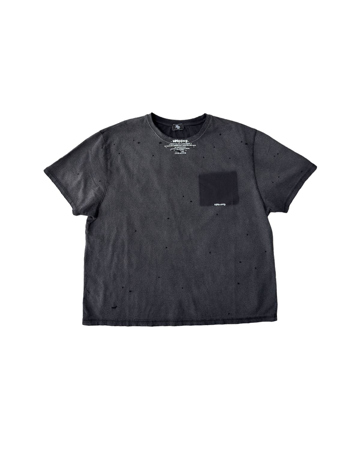 뭉(MWOONG) Fade out fake pocket tee bk