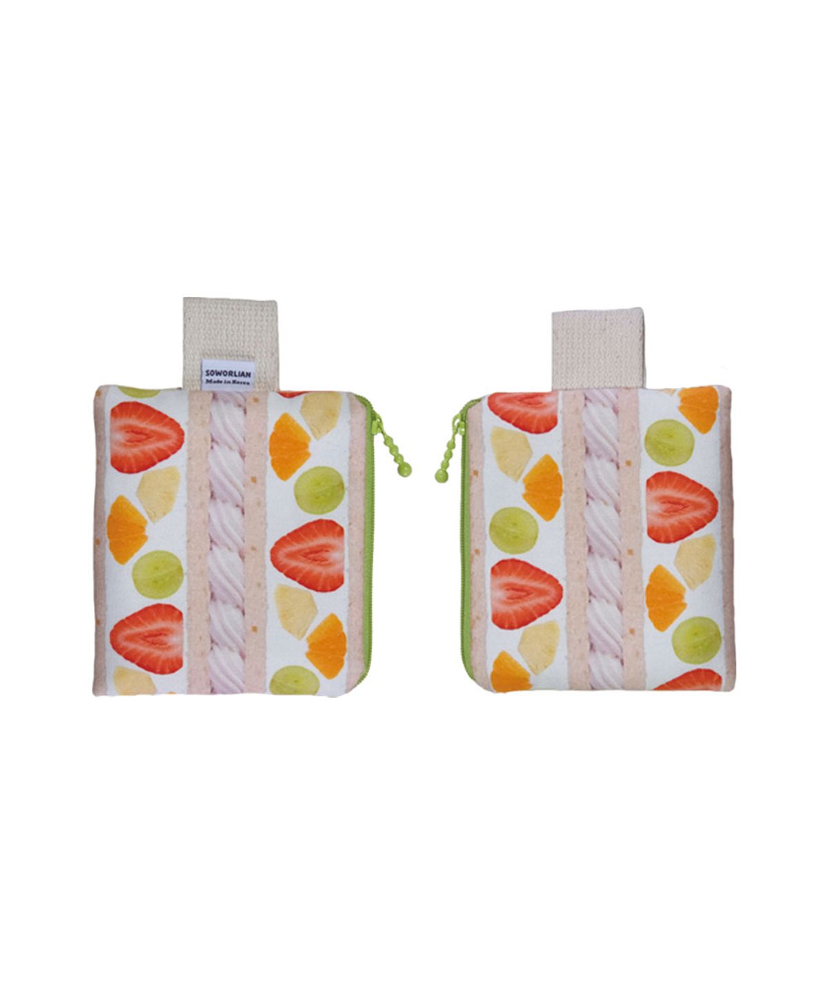 소월리안(SOWORLIAN) Square Zipper Pouch_Fruit Sando