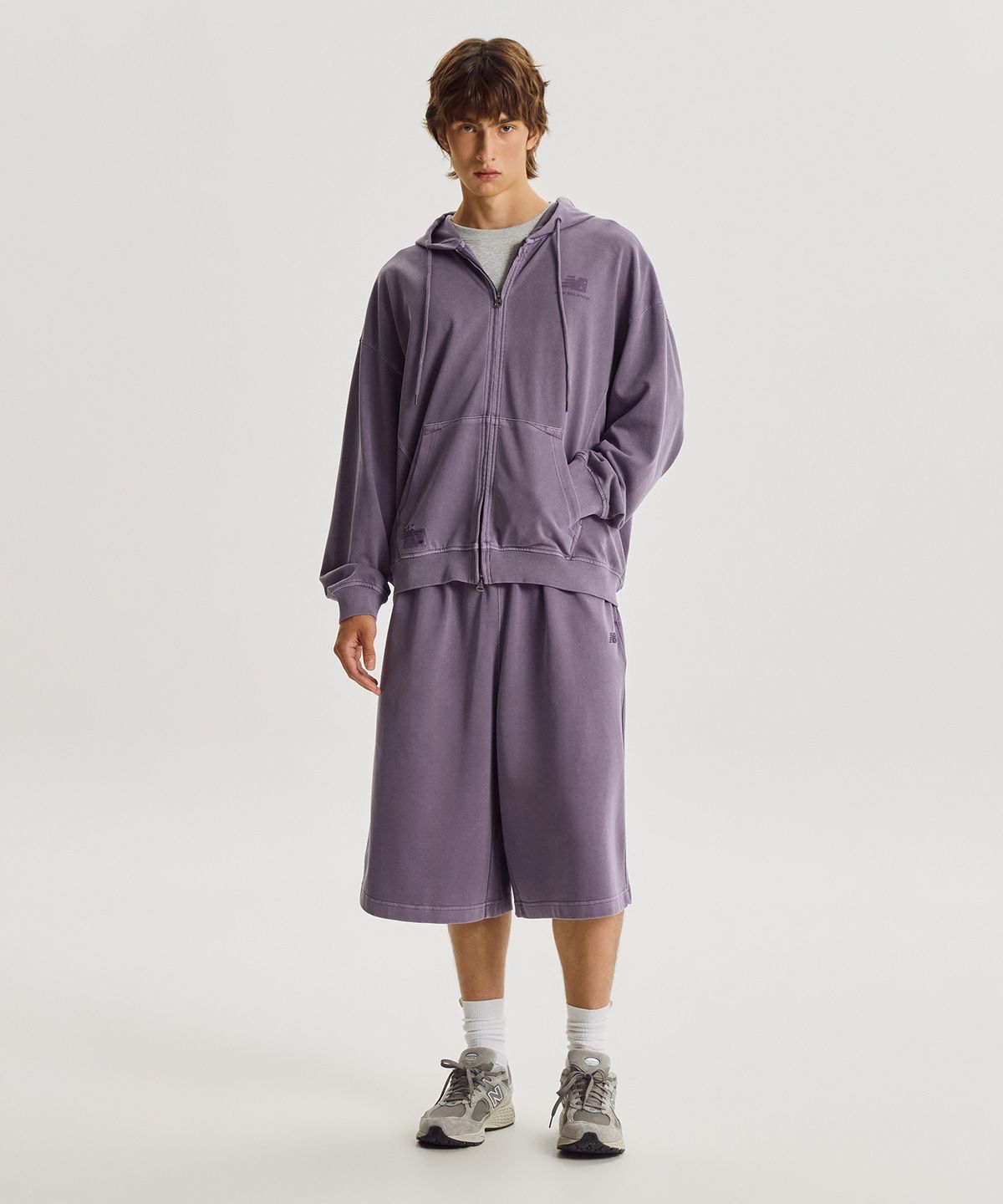 뉴발란스(NEW BALANCE) NBMDG31833 / UNI ESCAPE 다잉 후드집업 (PURPLE)