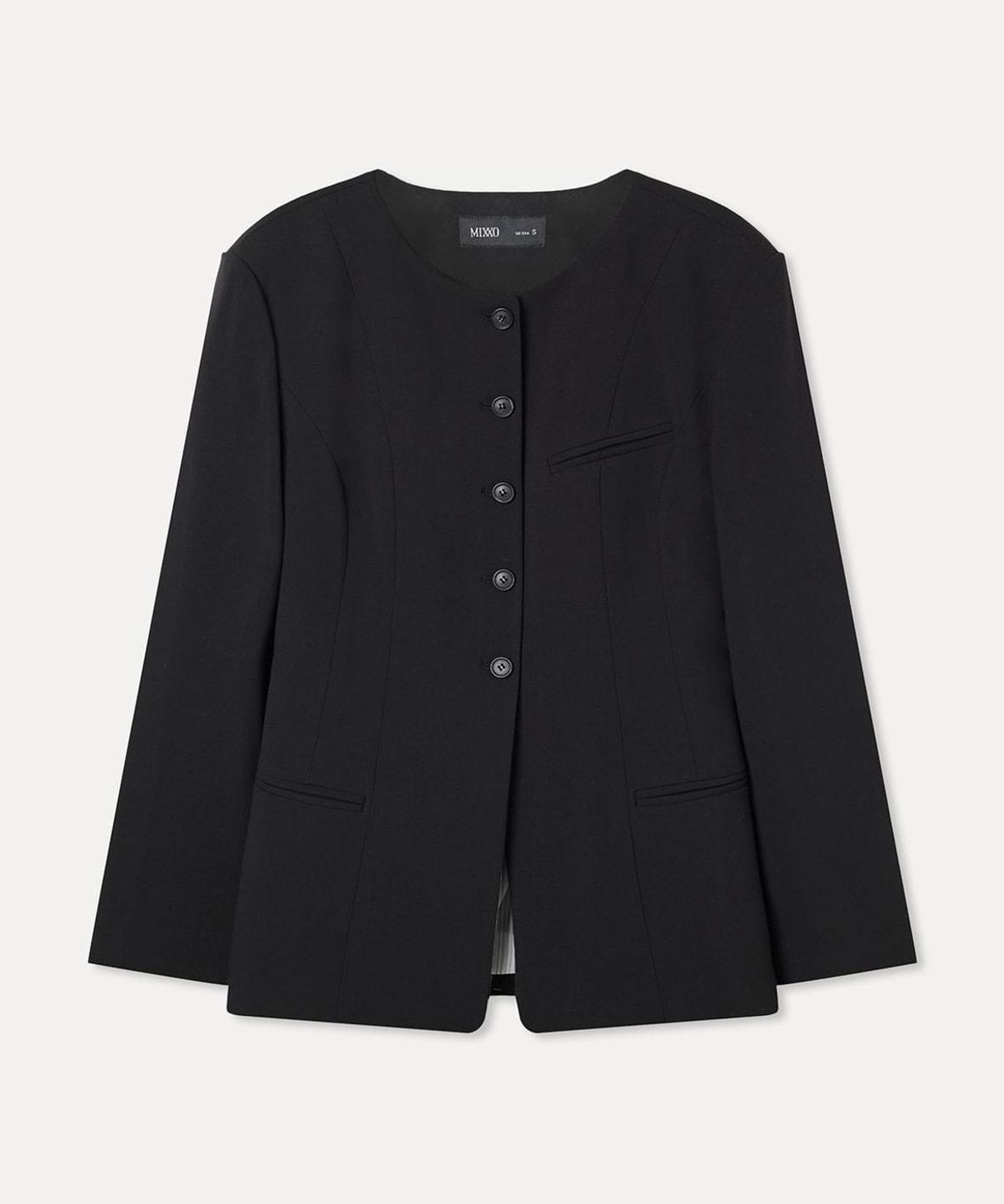 미쏘(MIXXO) 라운드넥 슬림핏 자켓_MIWJKG9B01