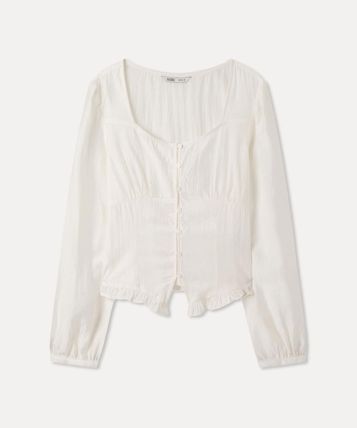 미쏘(MIXXO) 밑단 프릴 블라우스_MIWBLG901B