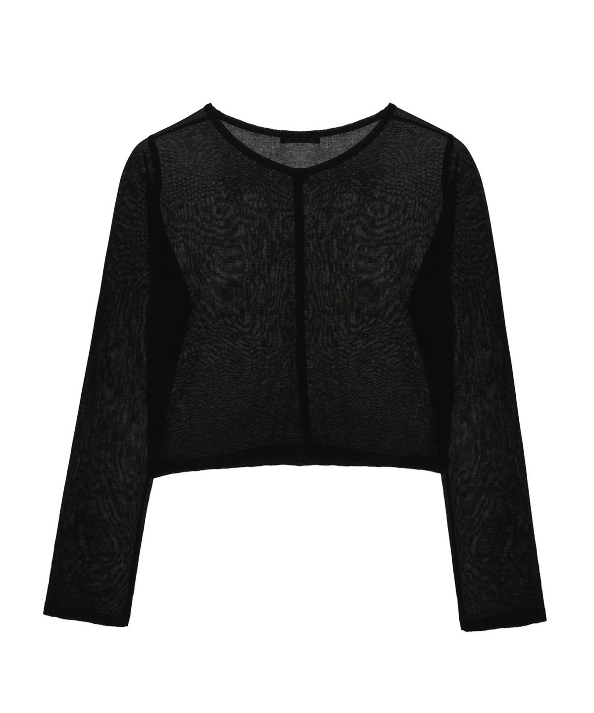 닉앤니콜(NICK&NICOLE) SHEER CROP KNIT CARDIGAN_BLACK