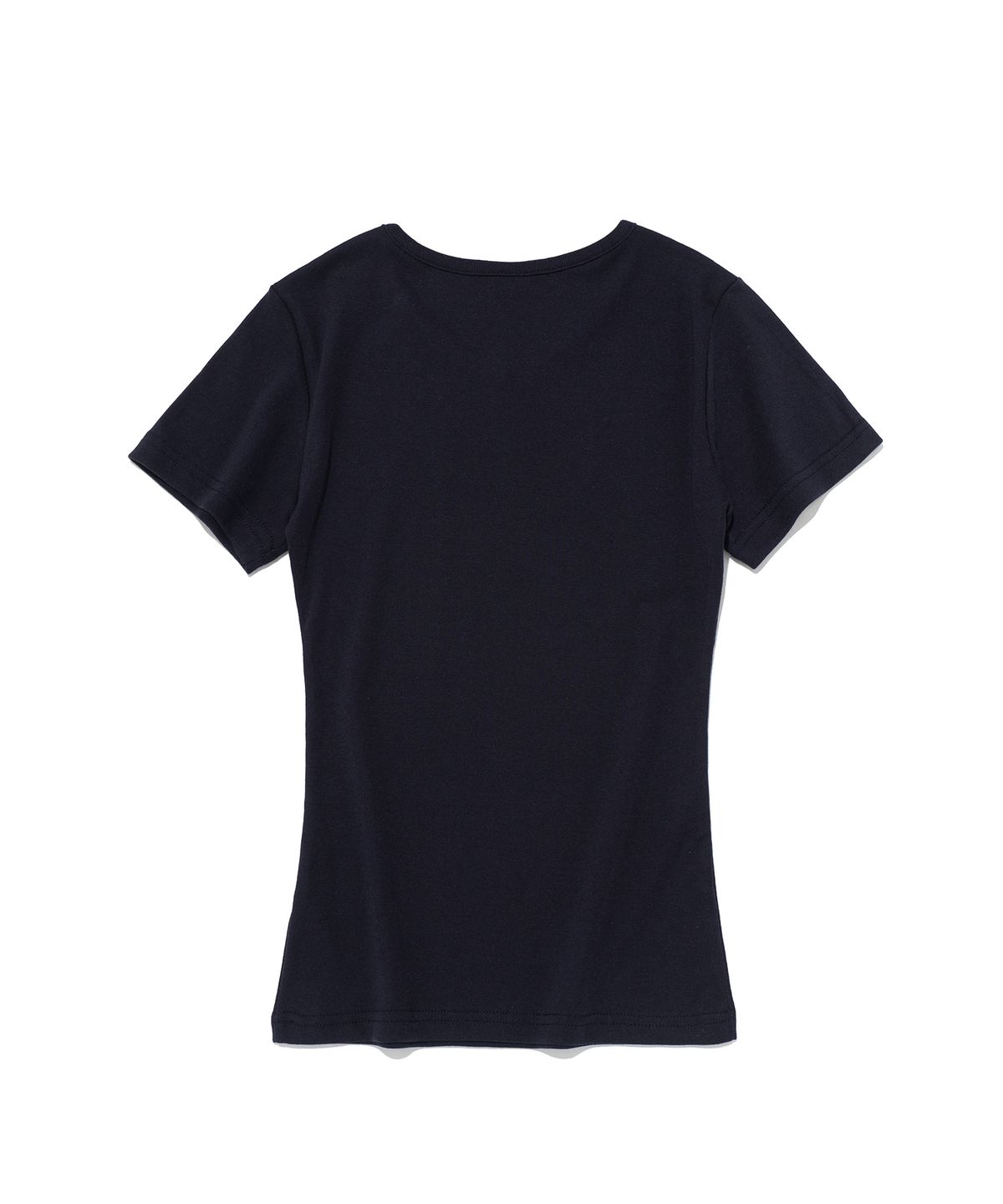 서울어패럴(SEOUL APPAREL) 스몰 버터플라이 로고 슬림 브이넥 반팔티셔츠 (네이비)