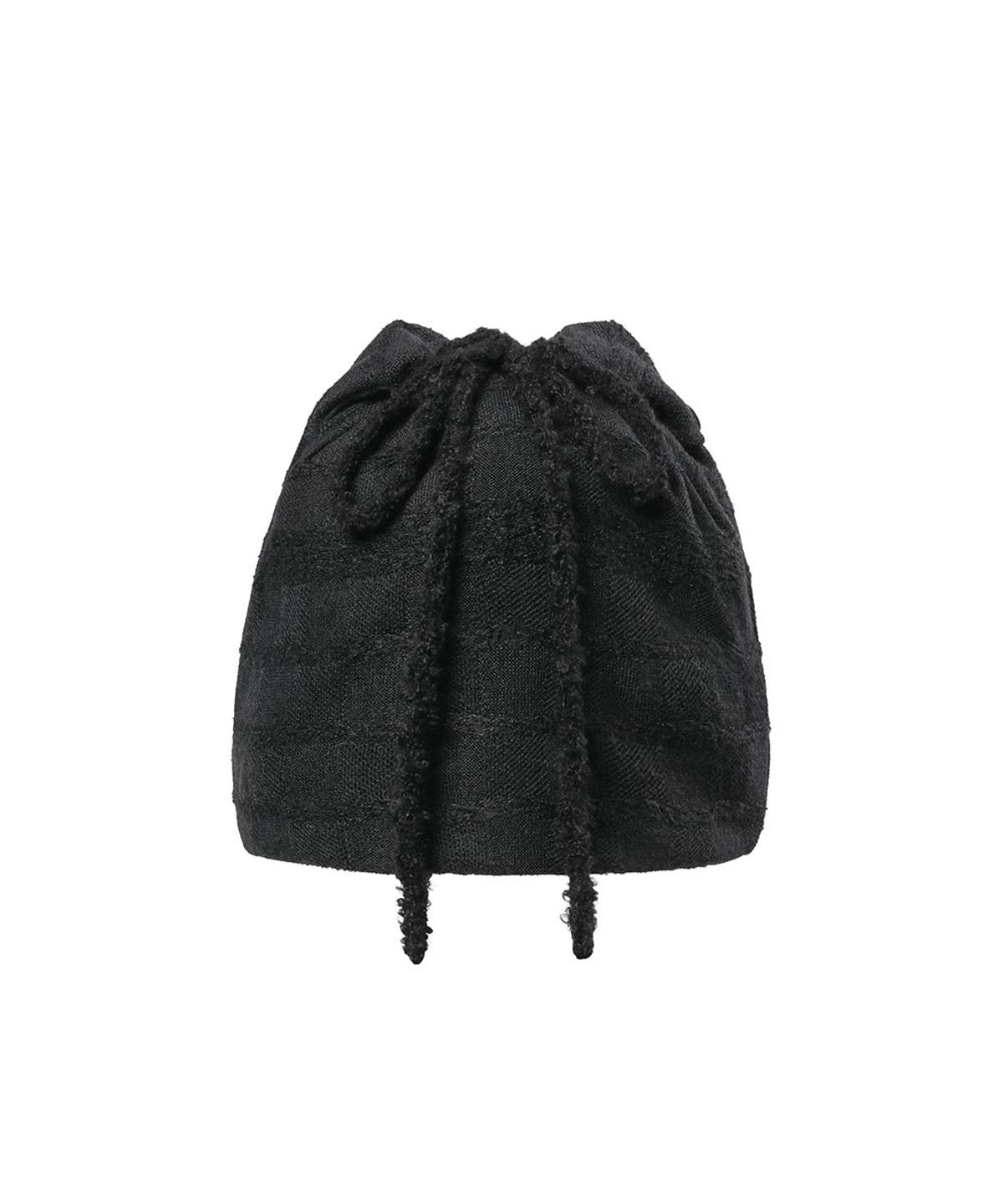 미세키서울(MISEKI SEOUL) Drawstring cowl button beanie BLACK