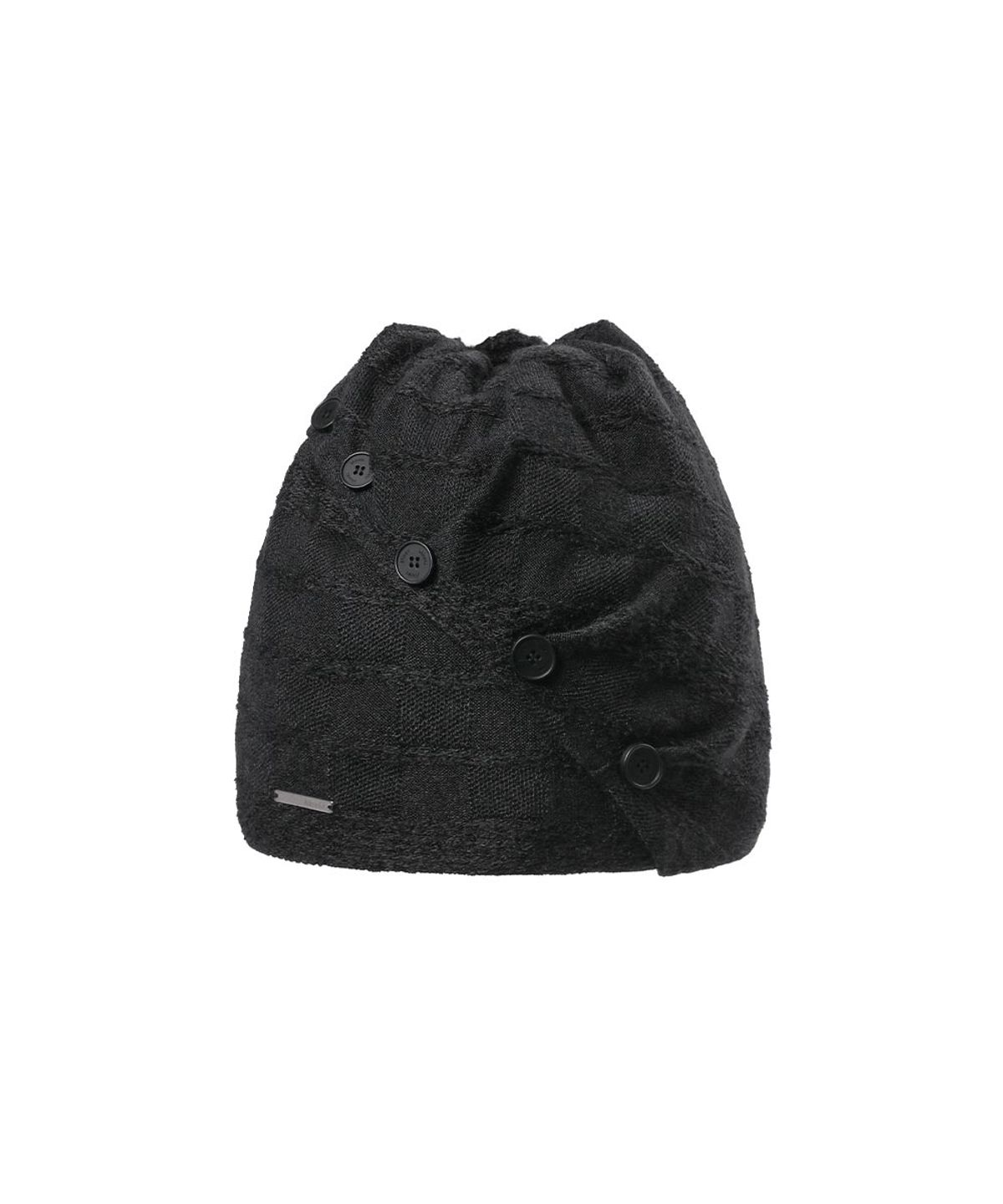 미세키서울(MISEKI SEOUL) Drawstring cowl button beanie BLACK