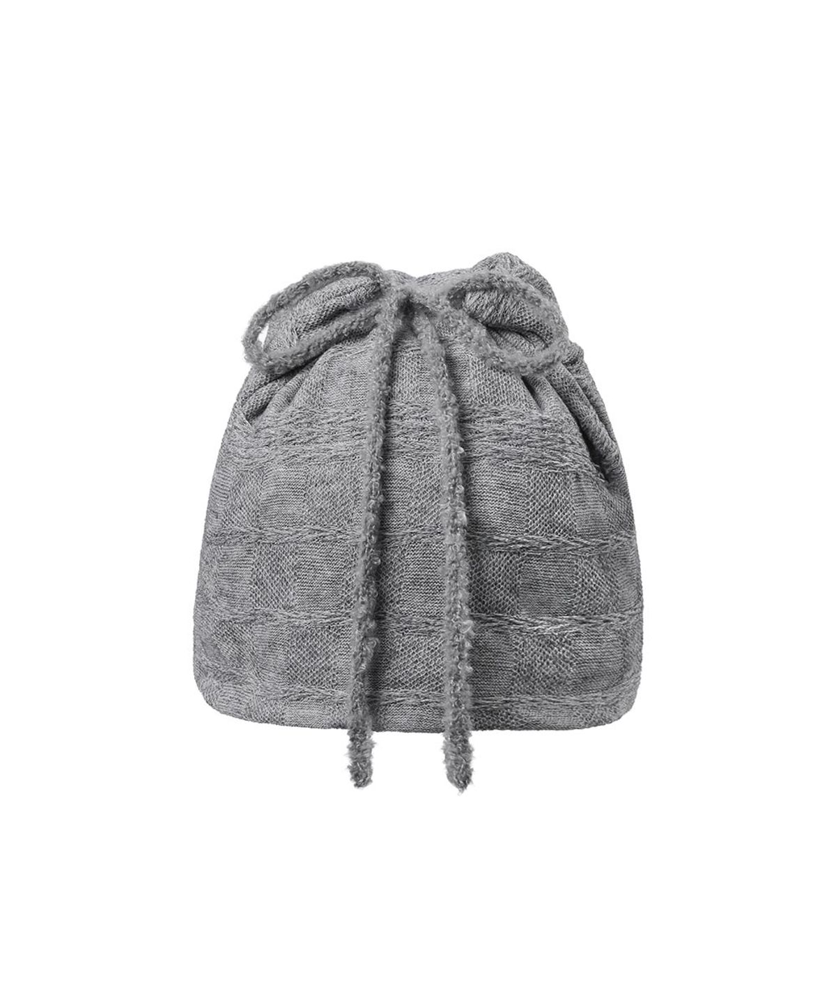 미세키서울(MISEKI SEOUL) Drawstring cowl button beanie GREY