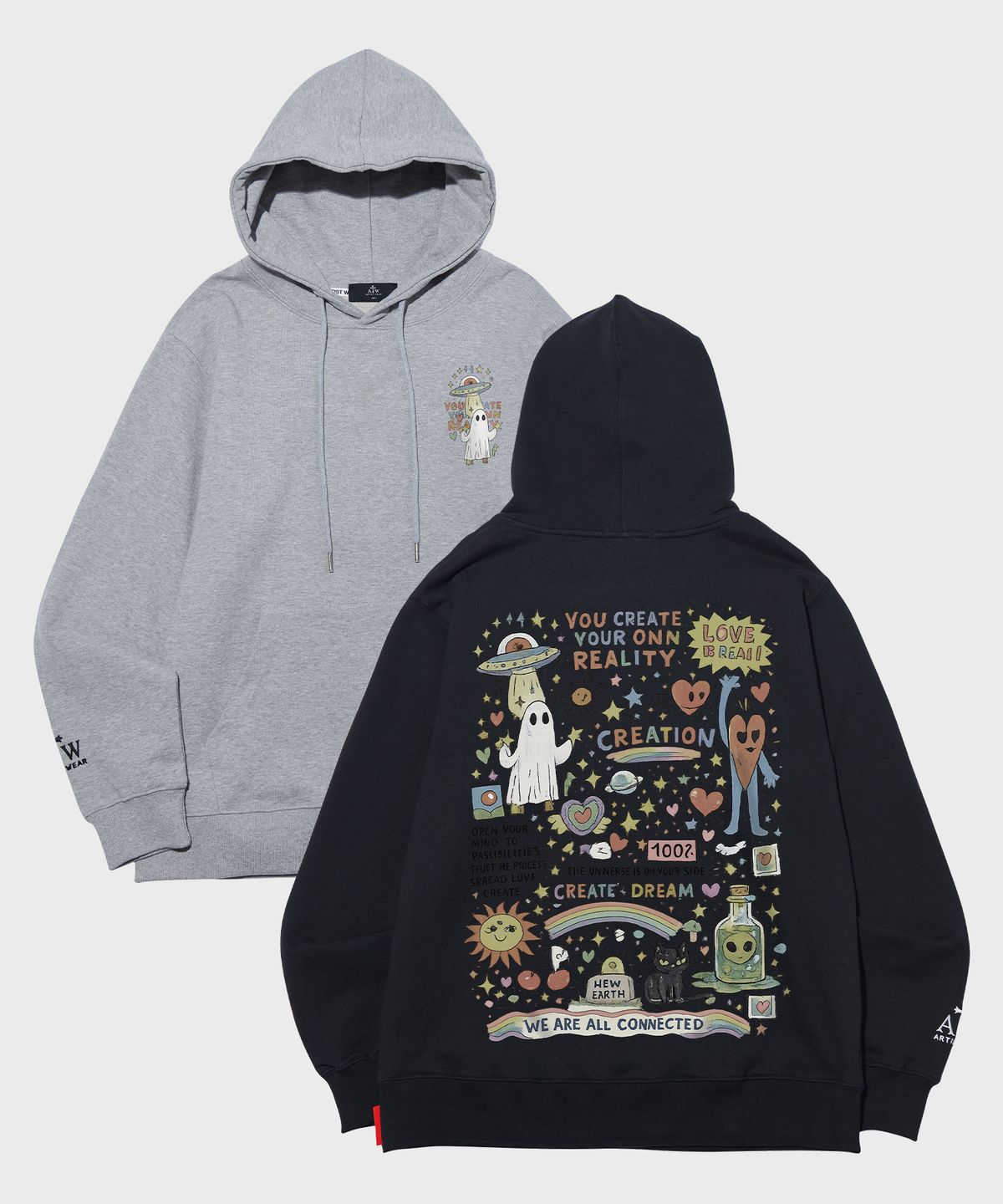 아티스트웨어(ARTISTWEAR) 고스트 유니버스 후드티 - 2COLOR