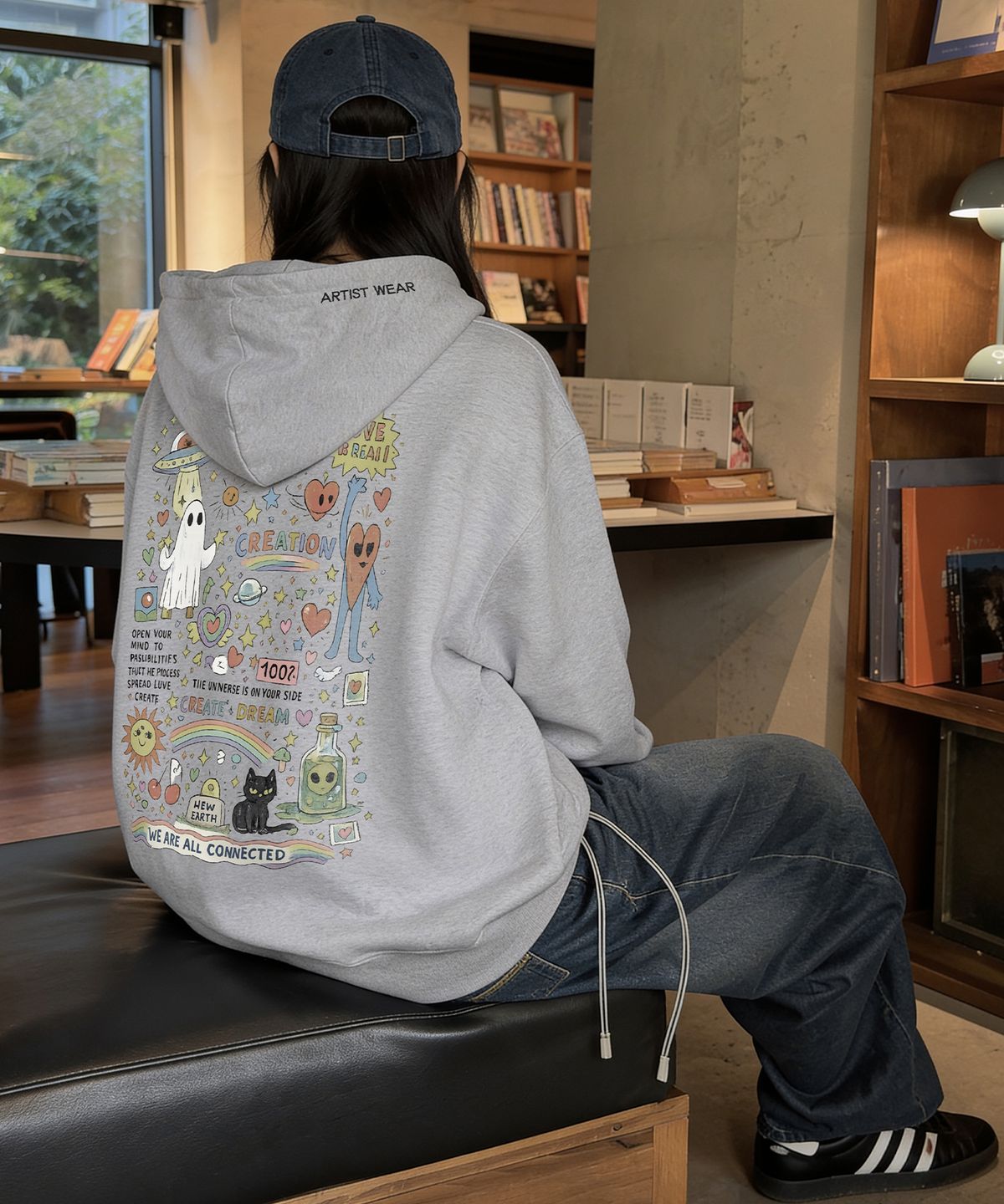 아티스트웨어(ARTISTWEAR) 고스트 유니버스 후드티 - 2COLOR