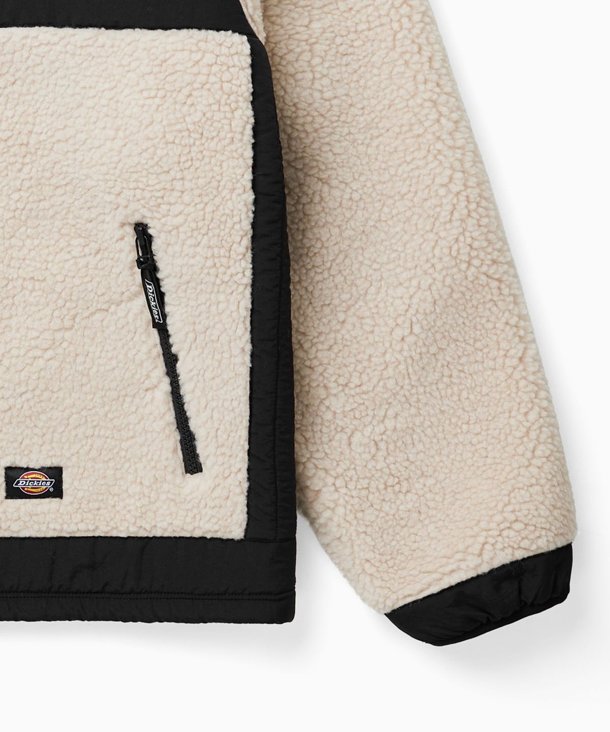 디키즈(DICKIES) 패널드 플리스 후드 재킷 Ivory