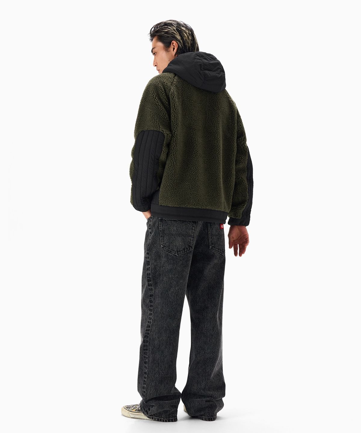 디키즈(DICKIES) 패널드 플리스 후드 재킷 Olive