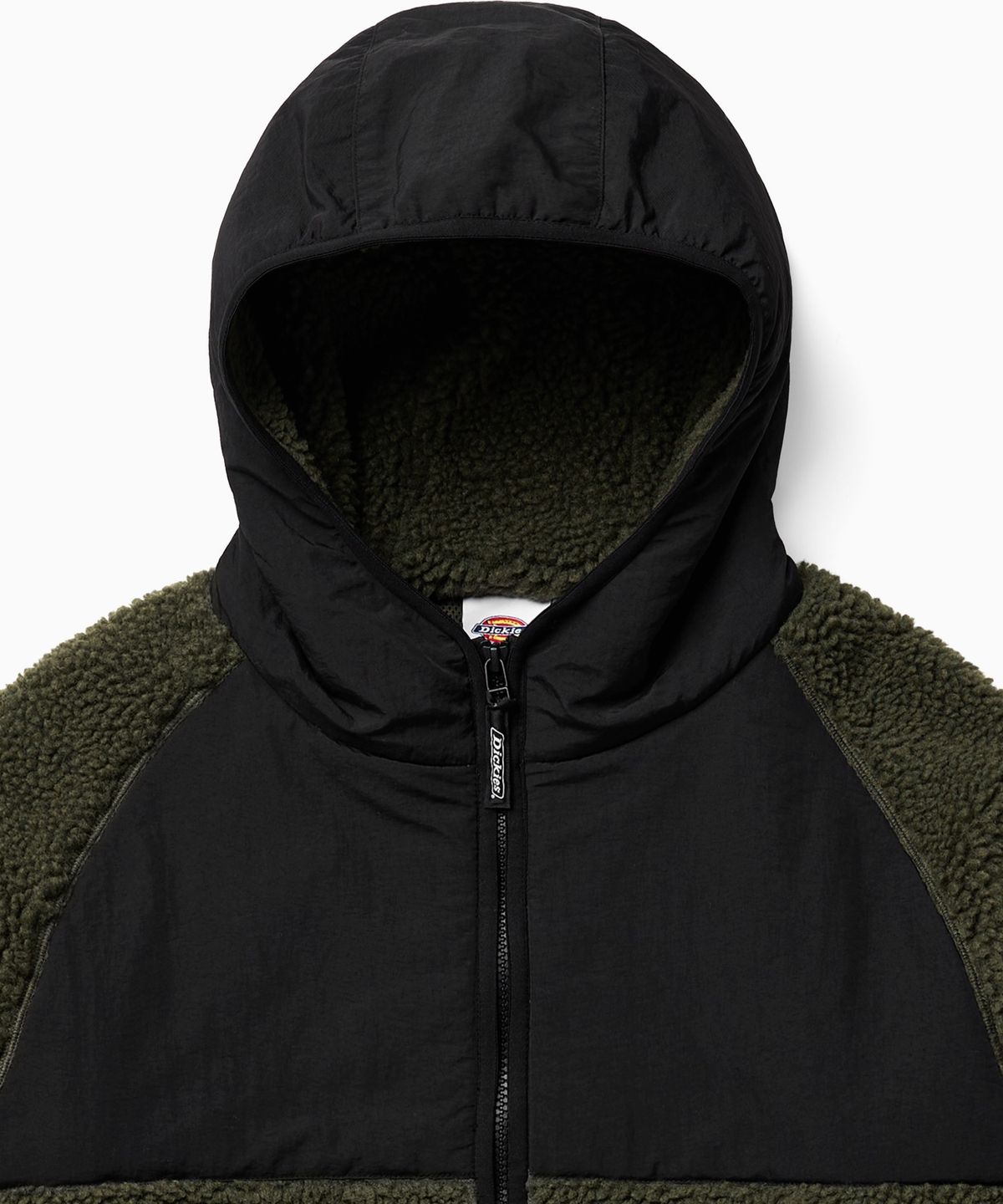 디키즈(DICKIES) 패널드 플리스 후드 재킷 Olive