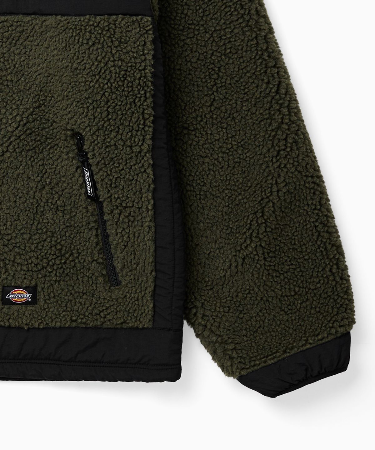 디키즈(DICKIES) 패널드 플리스 후드 재킷 Olive
