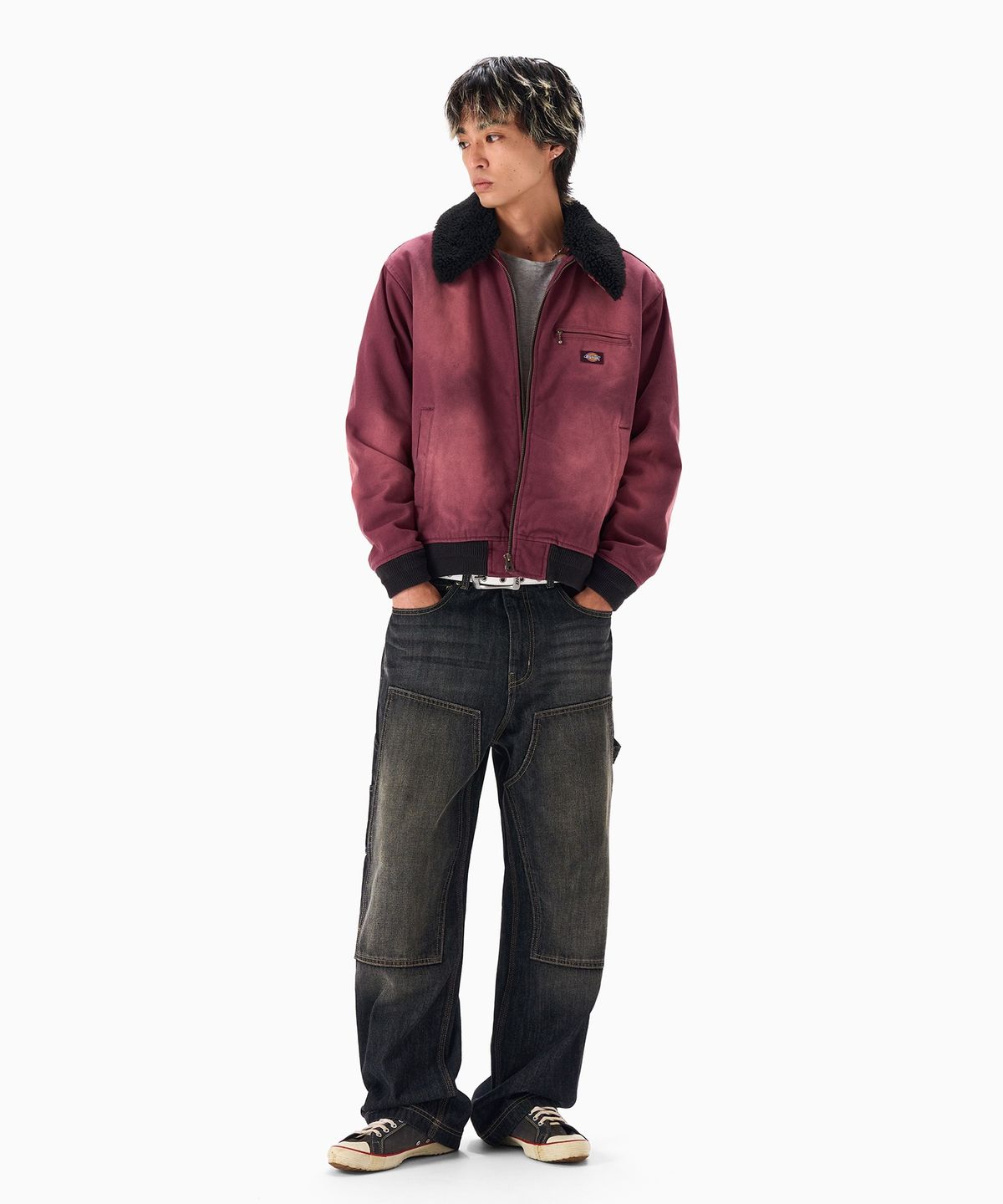 디키즈(DICKIES) 시어링 페인터 재킷 Burgundy