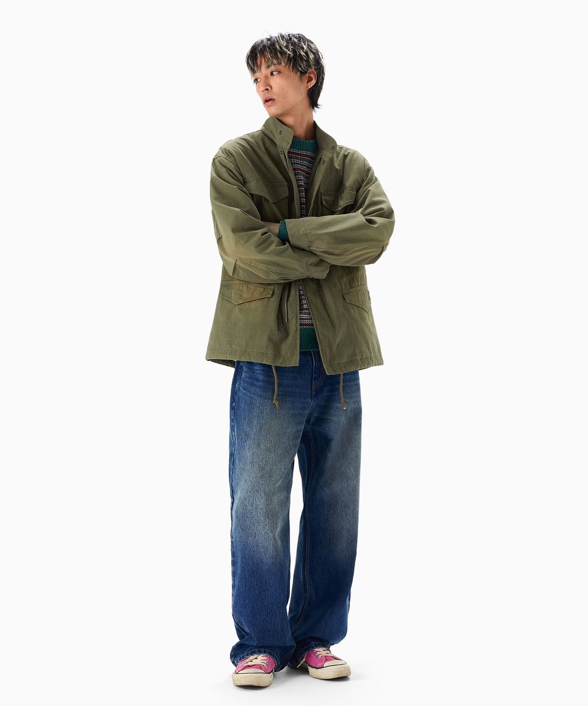 디키즈(DICKIES) 워시드 M-65 필드 재킷 Olive