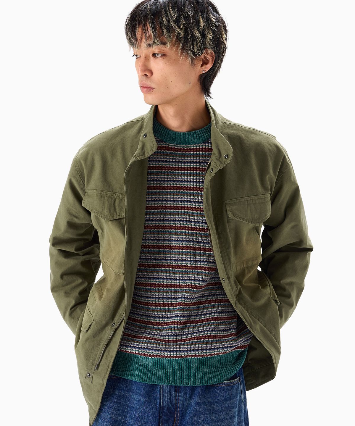 디키즈(DICKIES) 워시드 M-65 필드 재킷 Olive