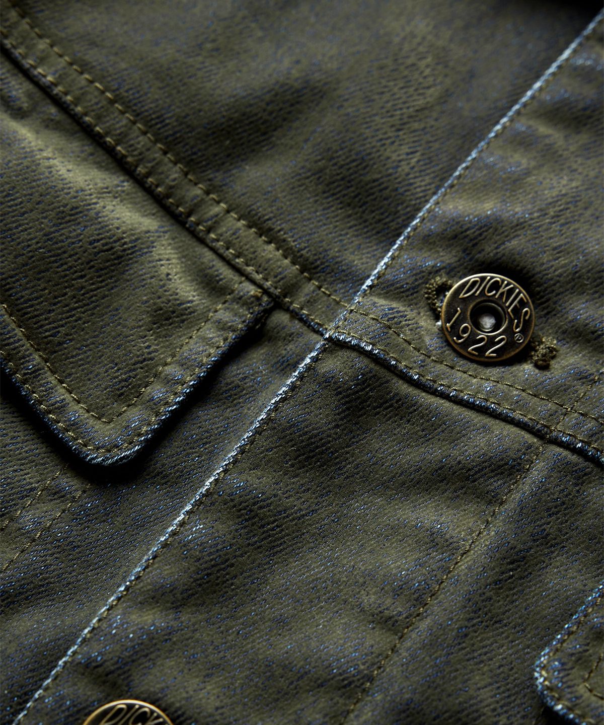 디키즈(DICKIES) 벨벳 데님 트러커 재킷 Olive