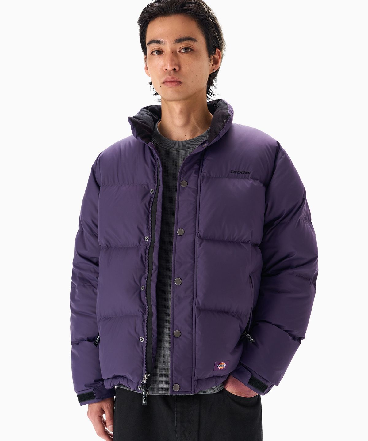 디키즈(DICKIES) 마이크로 립스탑 헤비 다운 재킷 Purple