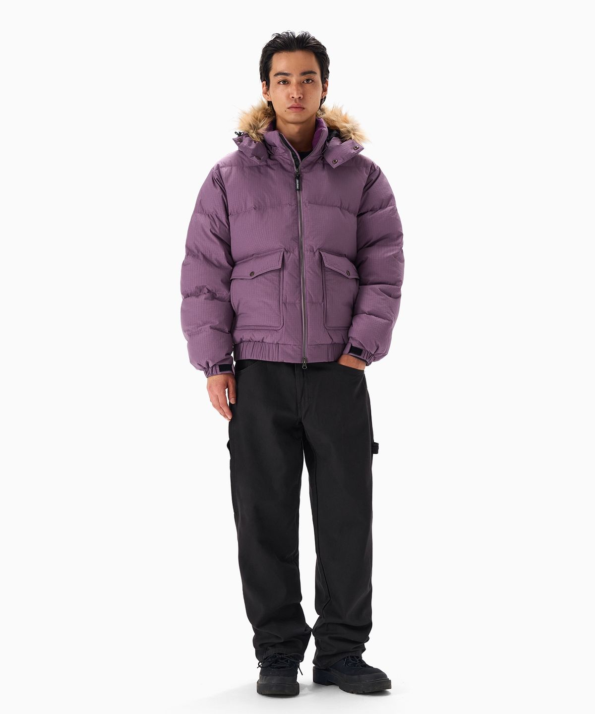 디키즈(DICKIES) 퍼 후디드 헤비 다운 재킷 Burgundy