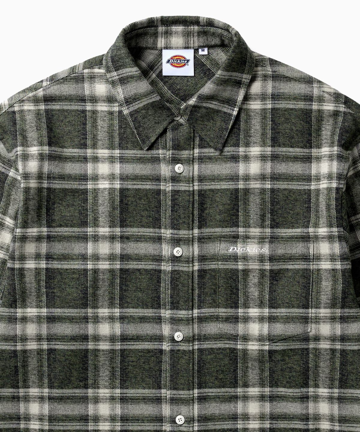 디키즈(DICKIES) 크롭 플라넬 셔츠 Olive
