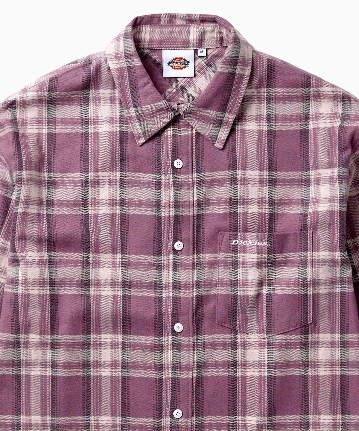 디키즈(DICKIES) 크롭 플라넬 셔츠 Pink